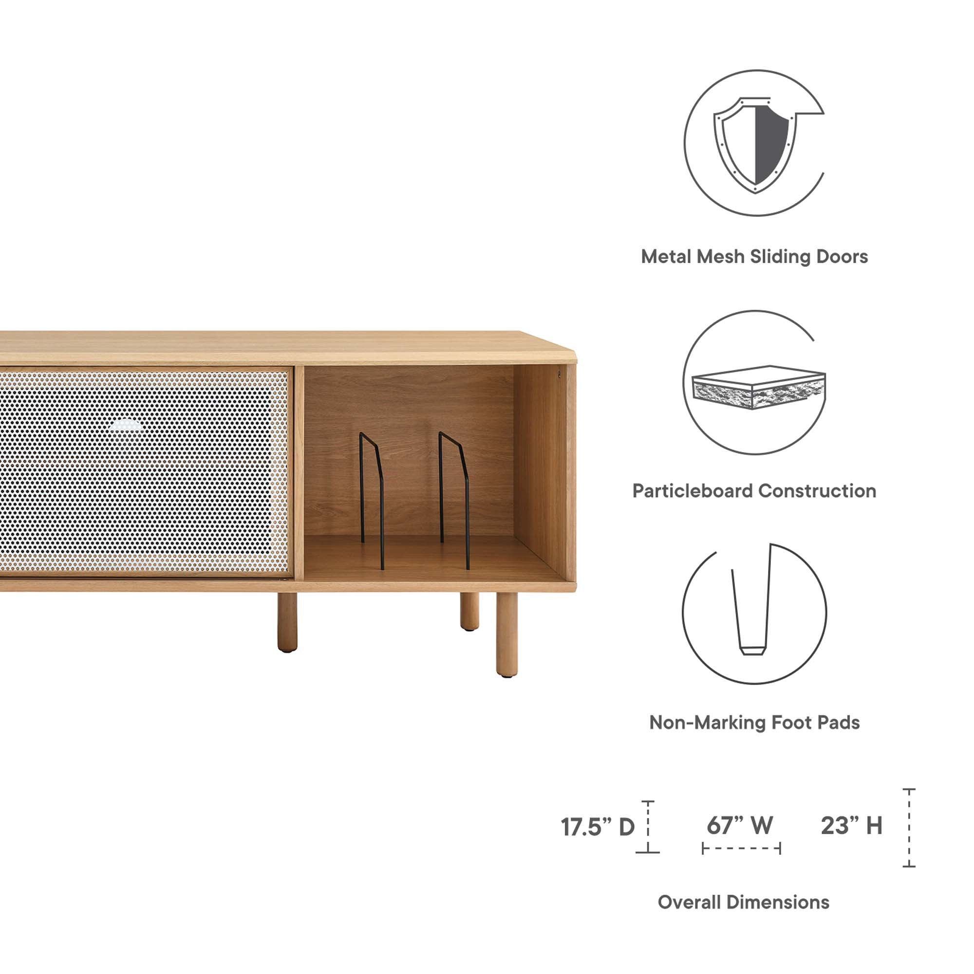 Kurtis 67" TV and Vinyl Record Stand