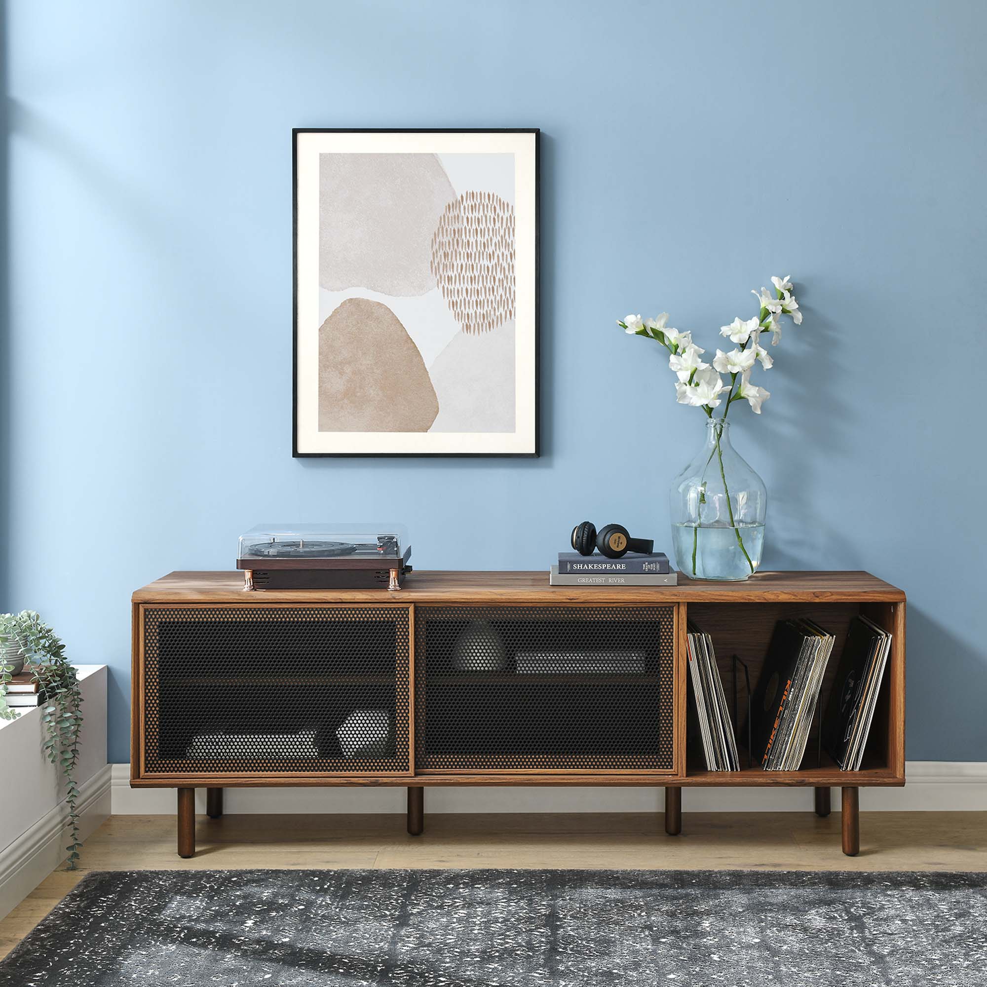 Kurtis 67" TV and Vinyl Record Stand