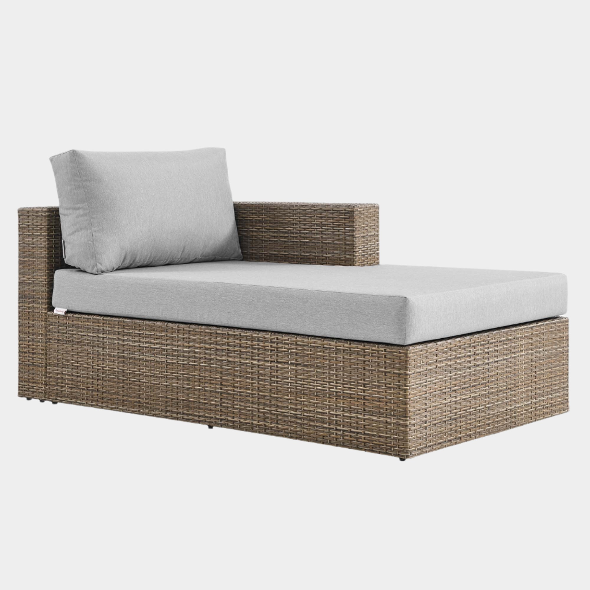 Convene Outdoor Patio Right-Arm Chaise in Cappuccino Gray