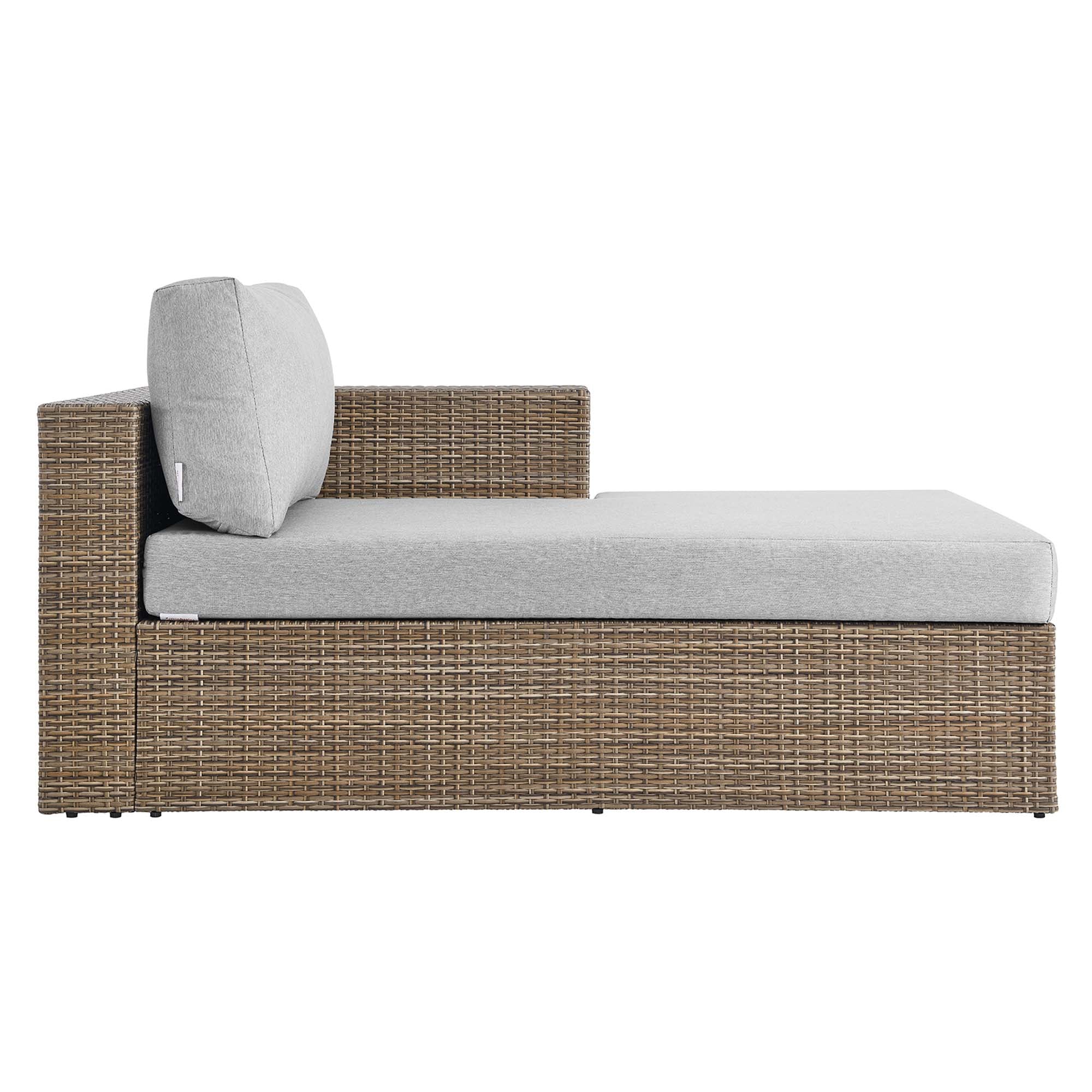 Convene Outdoor Patio Right-Arm Chaise in Cappuccino Gray