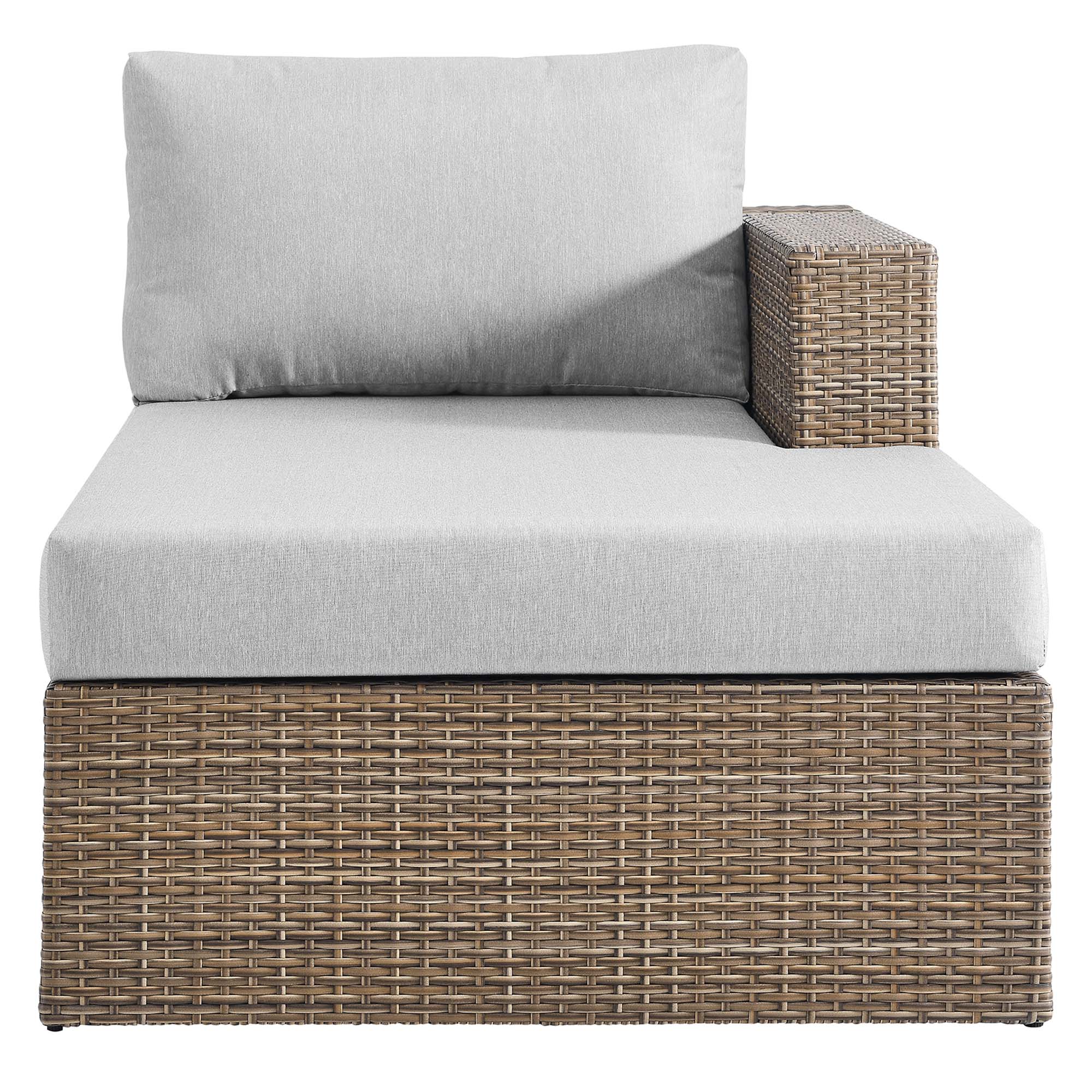 Convene Outdoor Patio Right-Arm Chaise in Cappuccino Gray