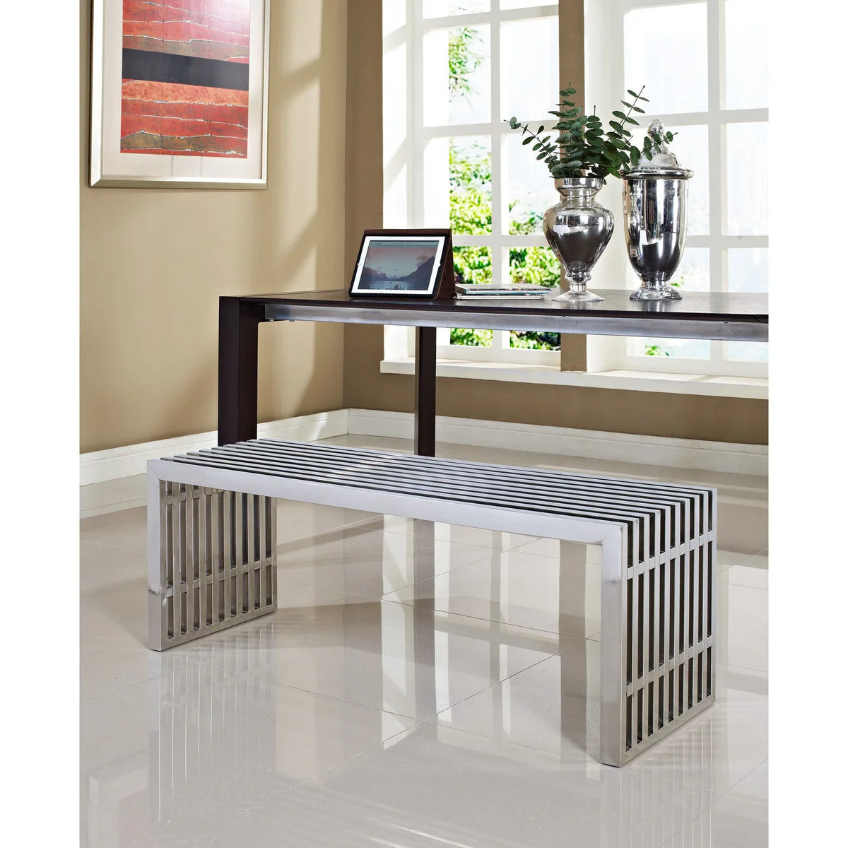 Gridiron Medium Stainless-Steel Bench
