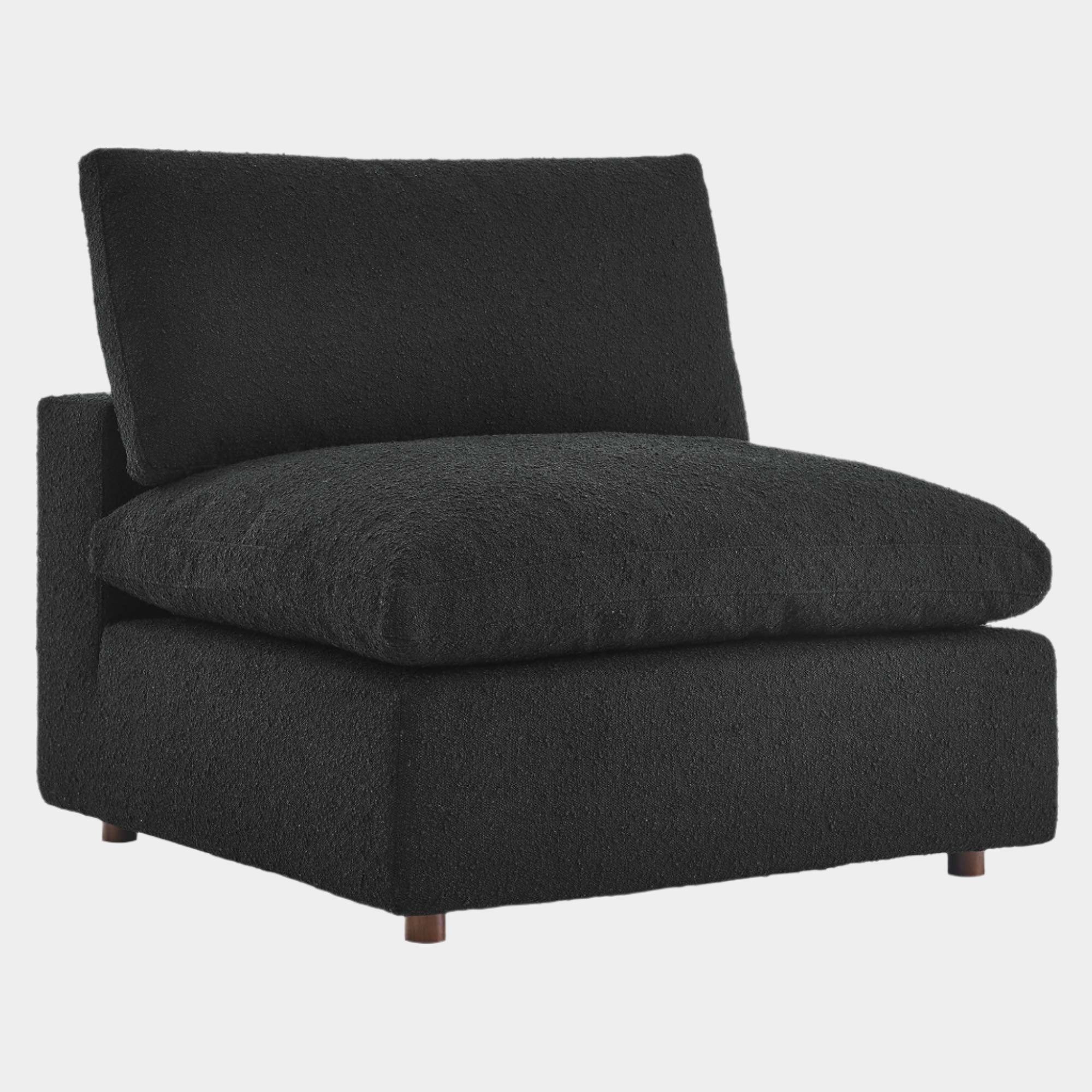 Commix Down Filled Overstuffed Boucle Fabric Armless Chair