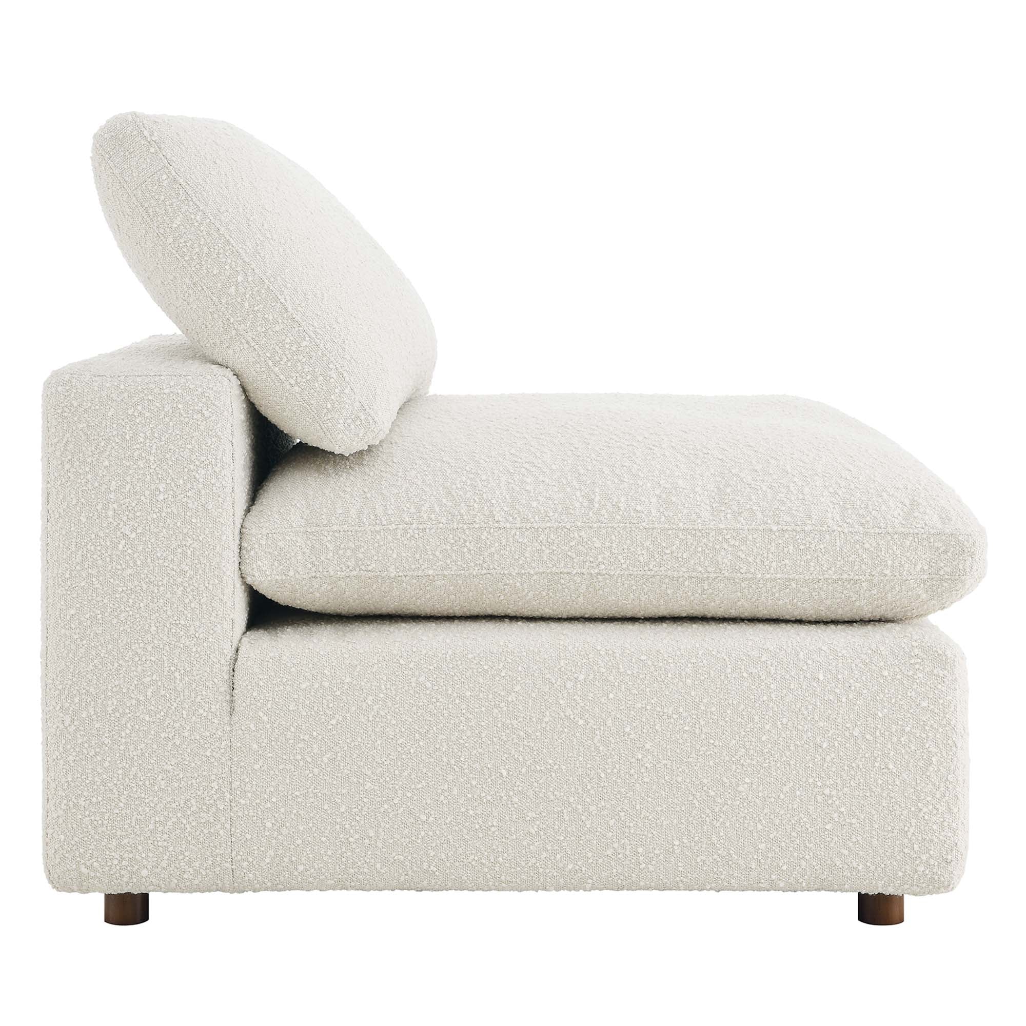 Commix Down Filled Overstuffed Boucle Fabric Armless Chair