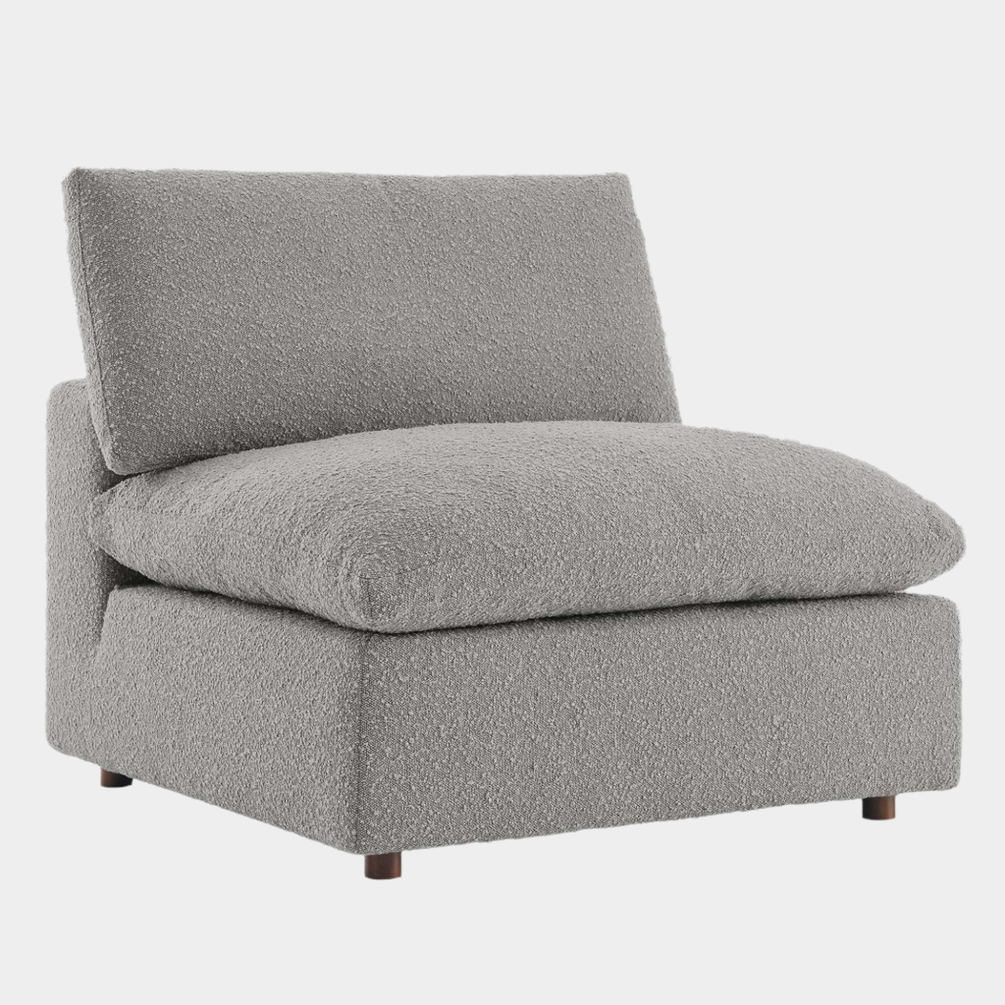 Commix Down Filled Overstuffed Boucle Fabric Armless Chair