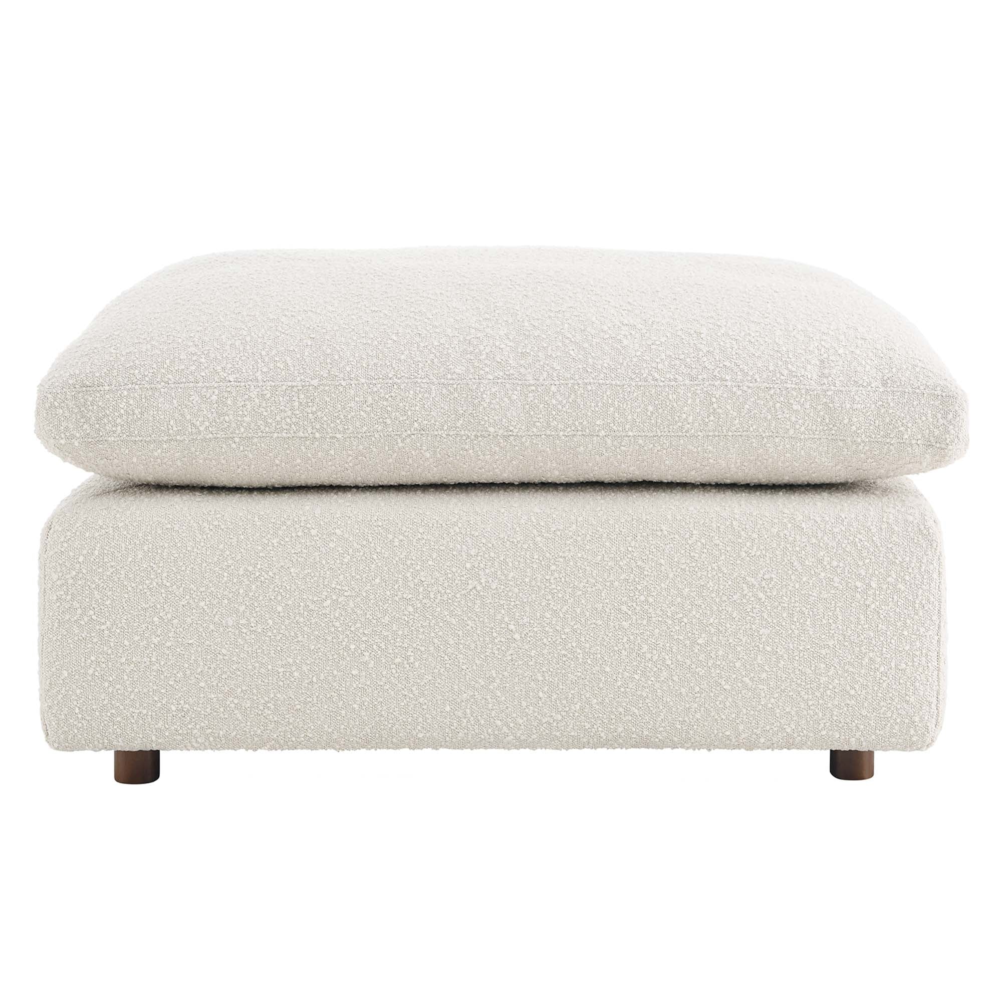 Commix Down Filled Overstuffed Boucle Fabric Ottoman