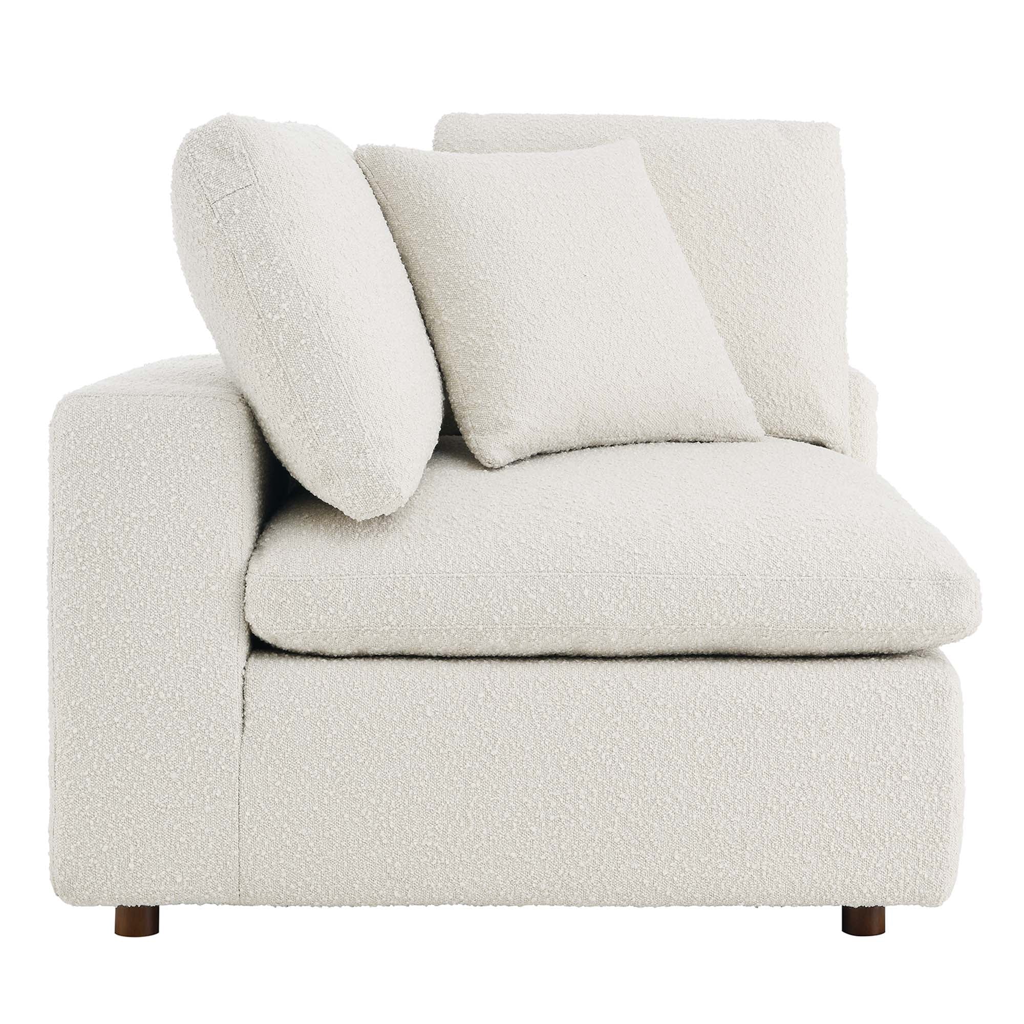 Commix Down Filled Overstuffed Boucle Fabric Corner Chair