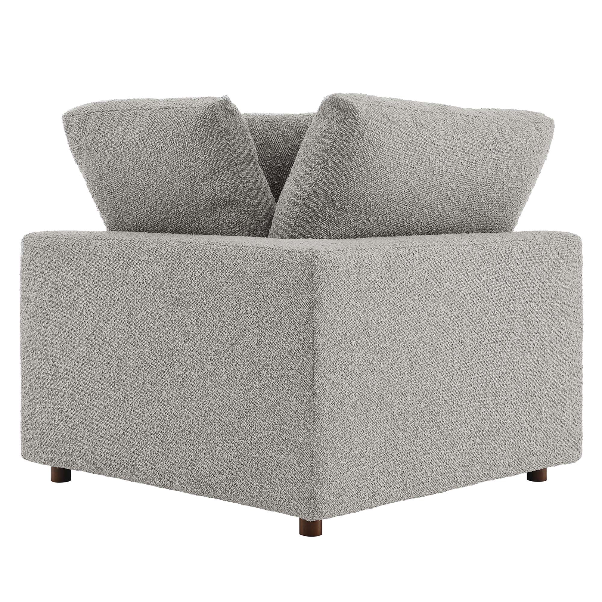 Commix Down Filled Overstuffed Boucle Fabric Corner Chair