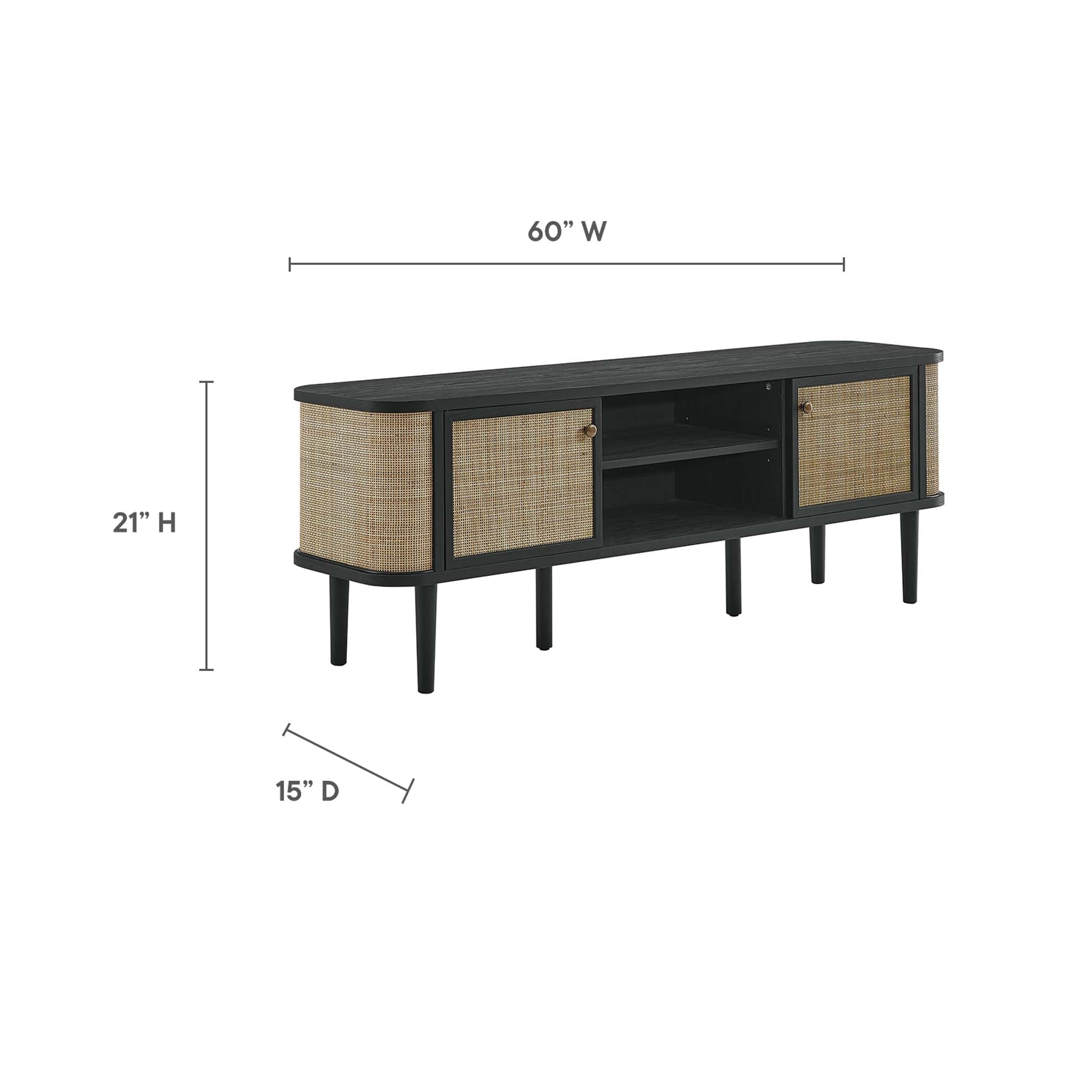 Miramar 60'' Wood TV Stand in Black