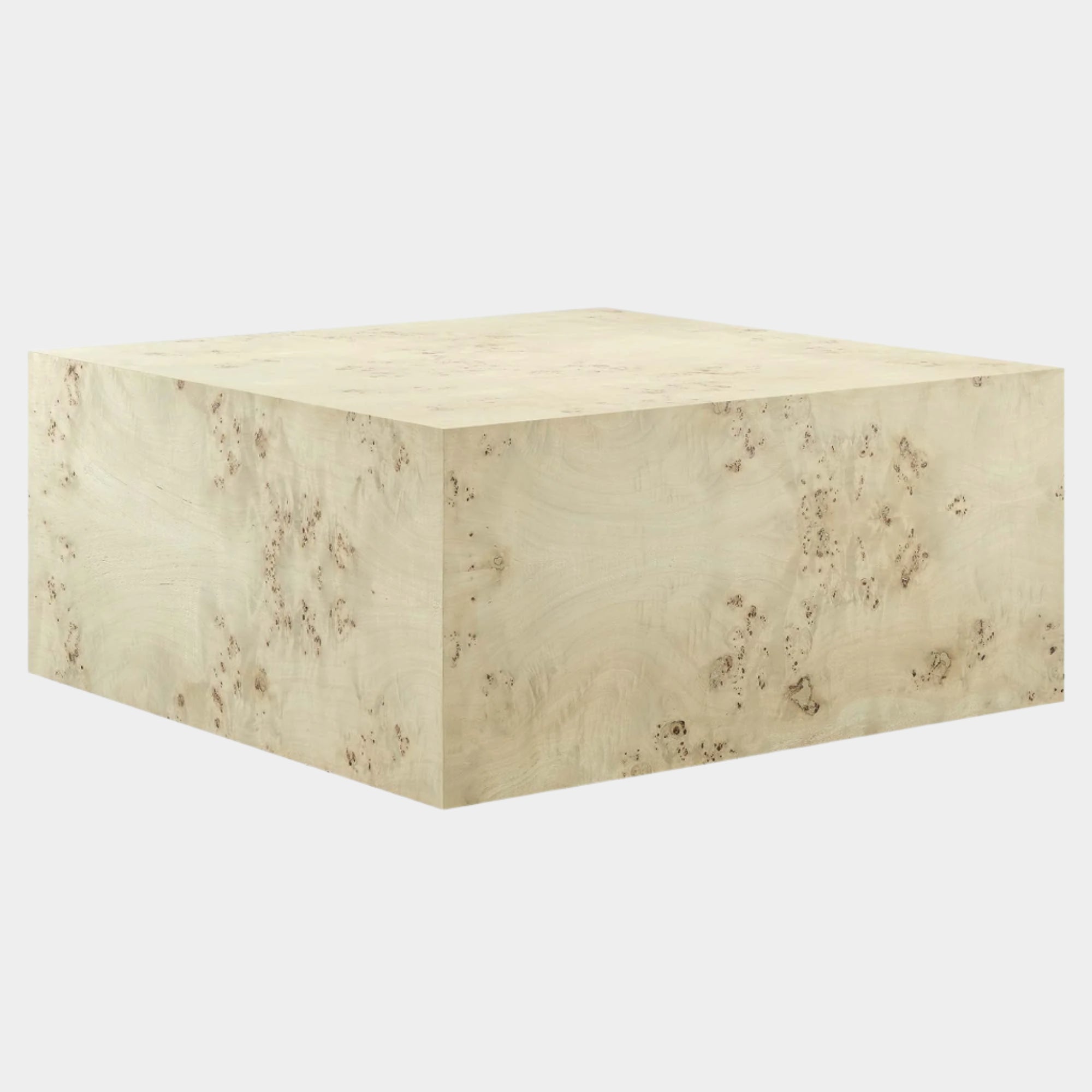 Cosmos 36" Square Burl Wood Coffee Table