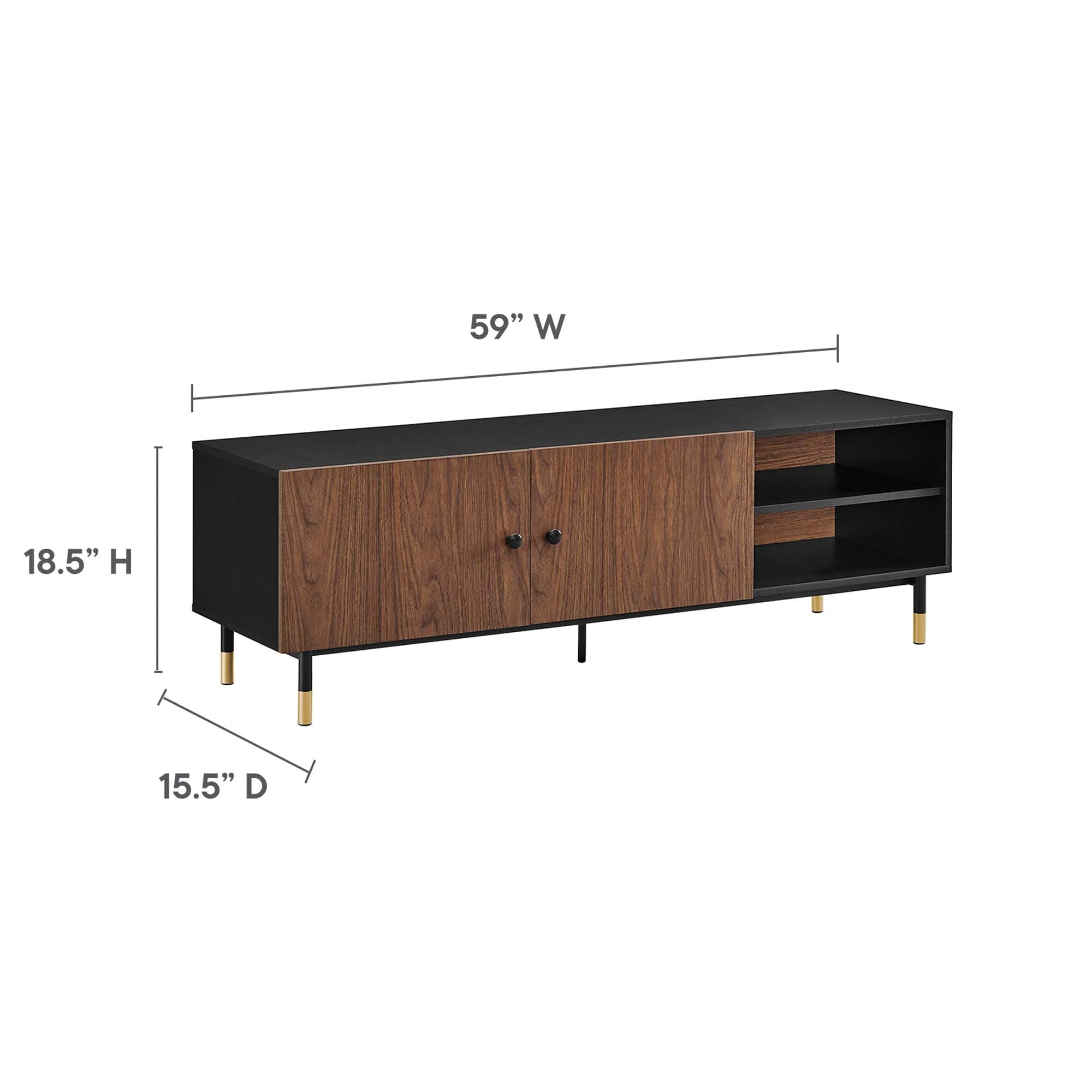 Nexus 60" TV Stand in Black Walnut