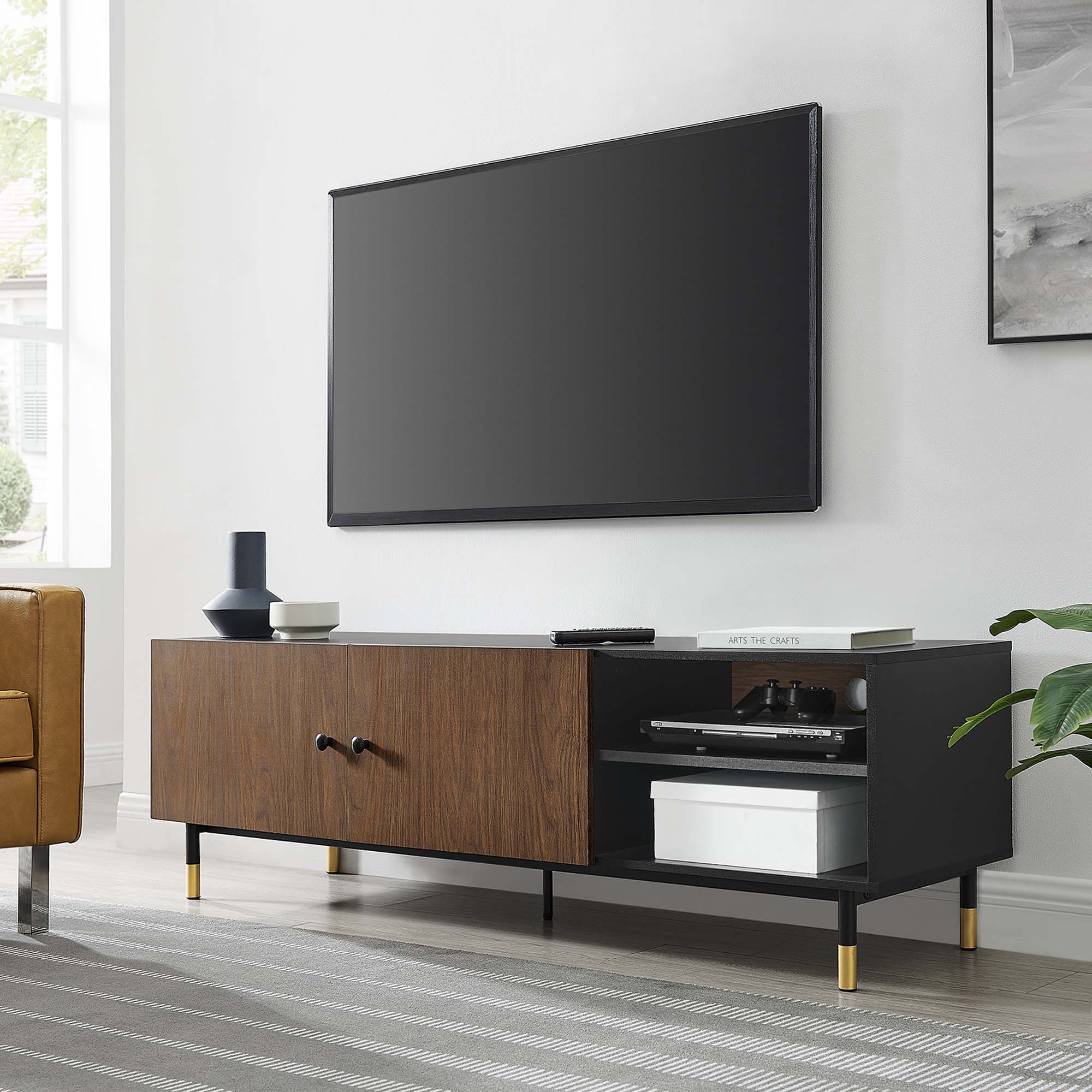 Nexus 60" TV Stand in Black Walnut