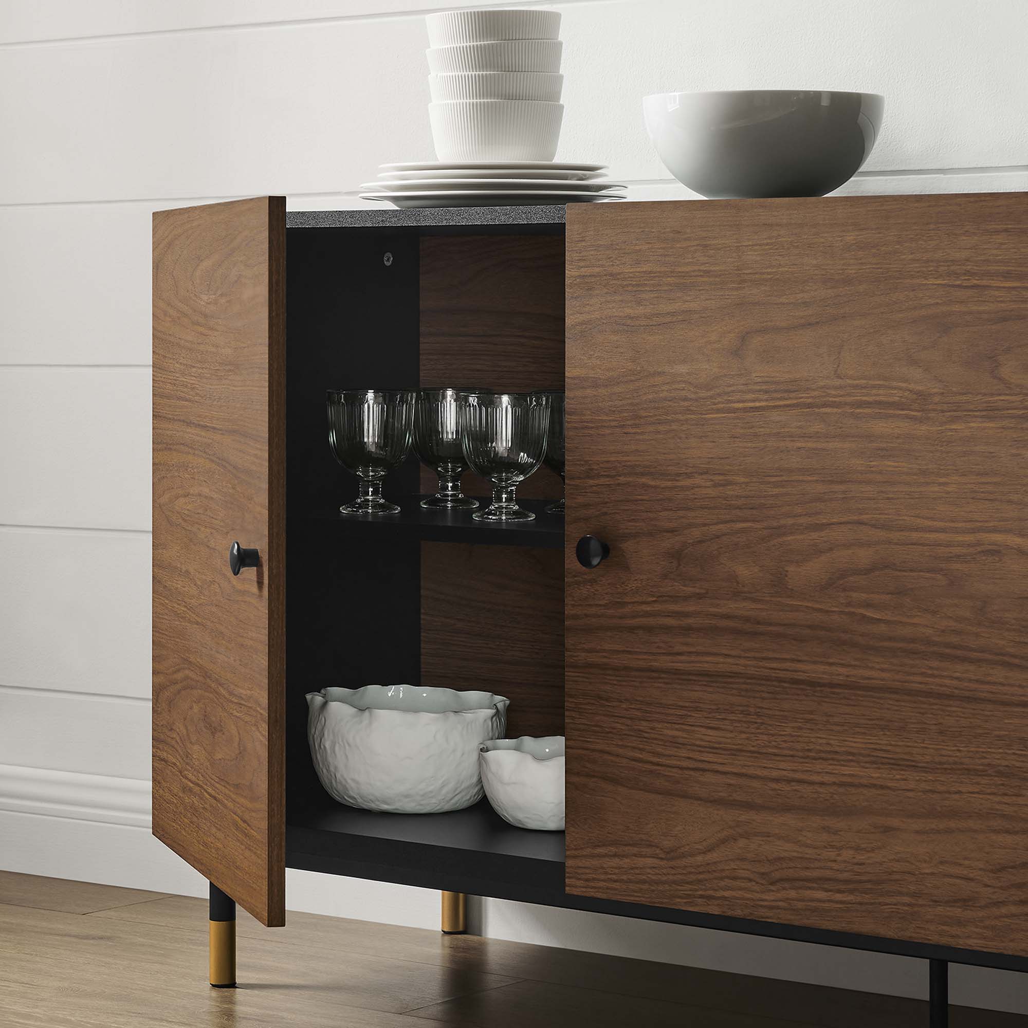 Nexus Storage Cabinet Sideboard in Black Walnut