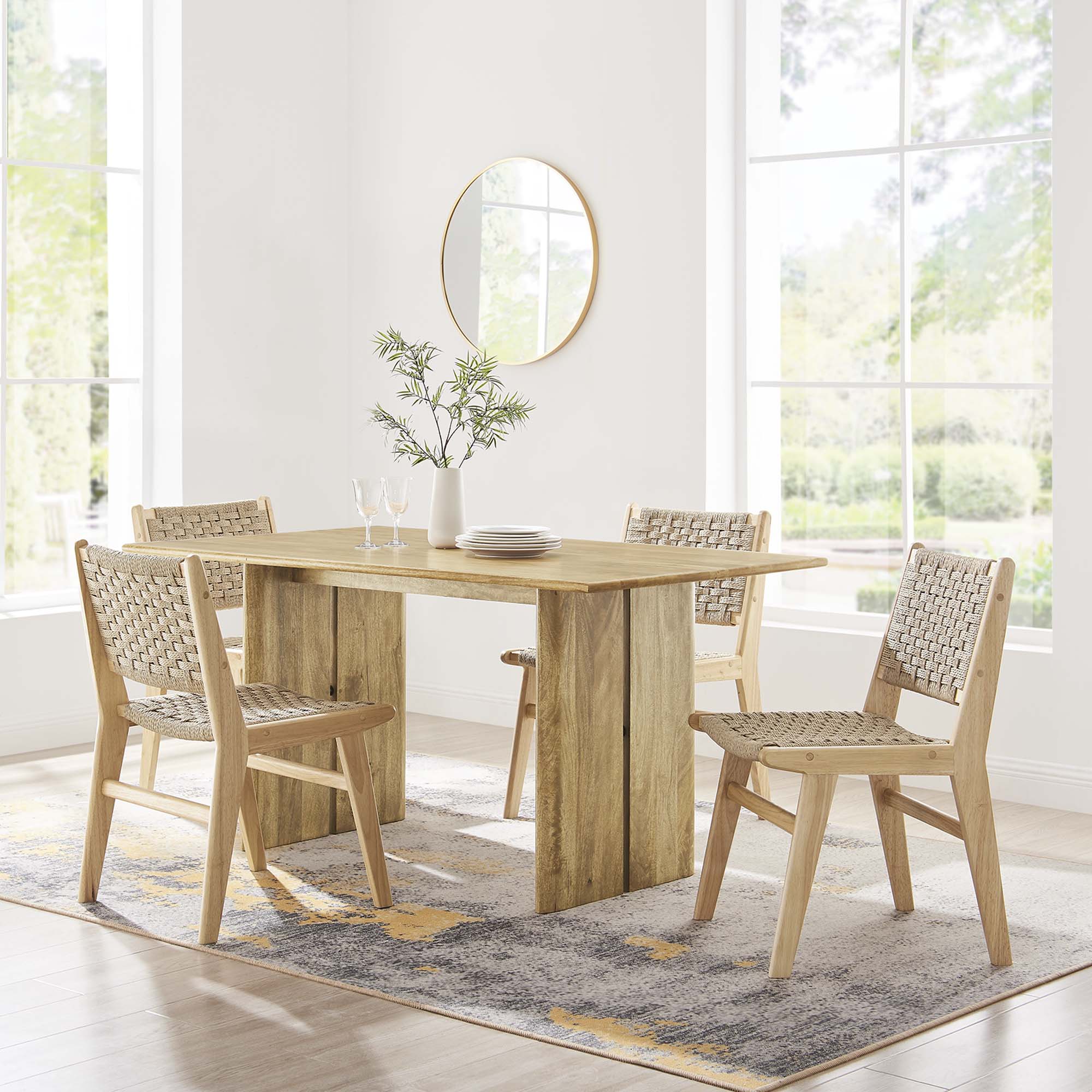 Amistad 60" Wood Dining Table in Walnut