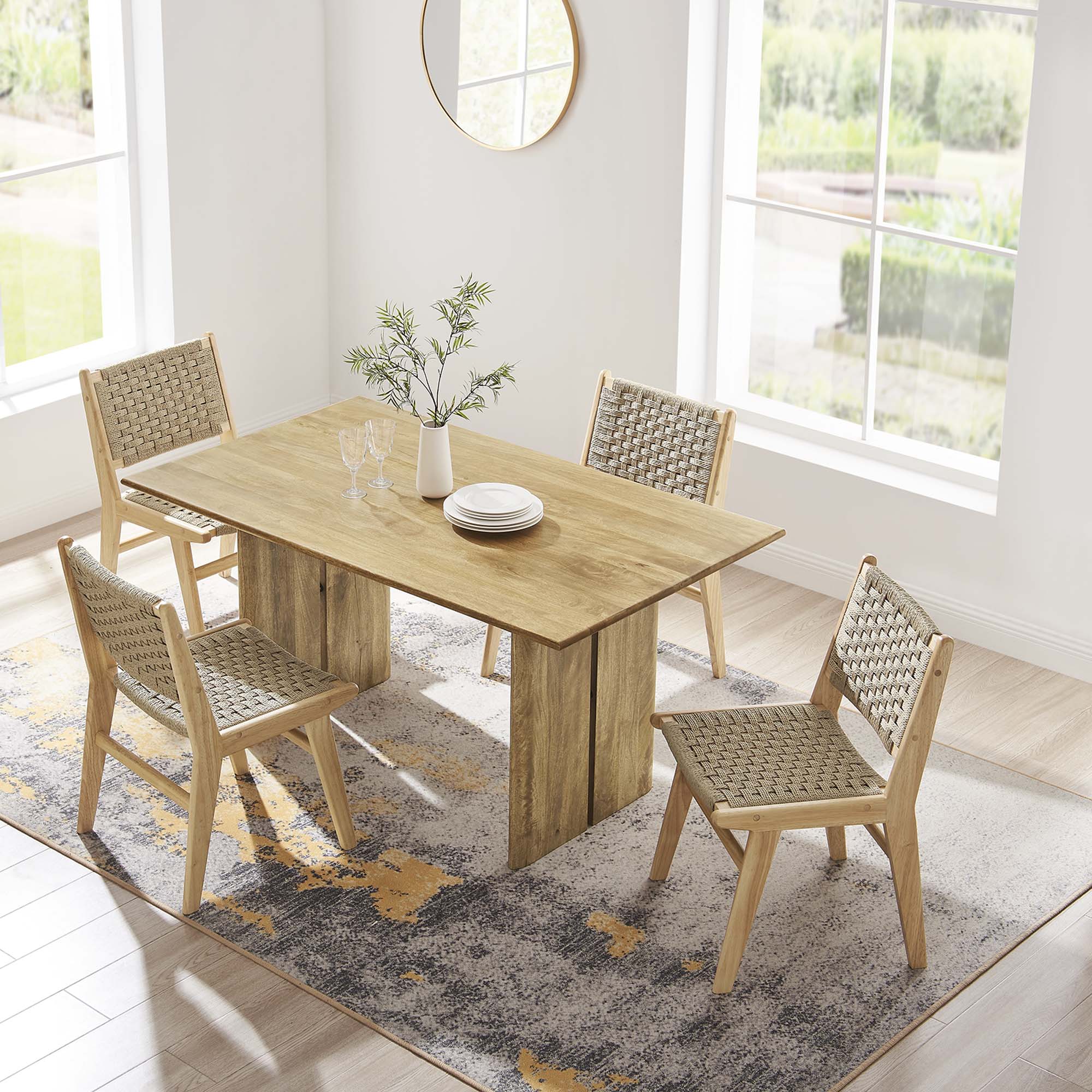 Amistad 60" Wood Dining Table in Walnut