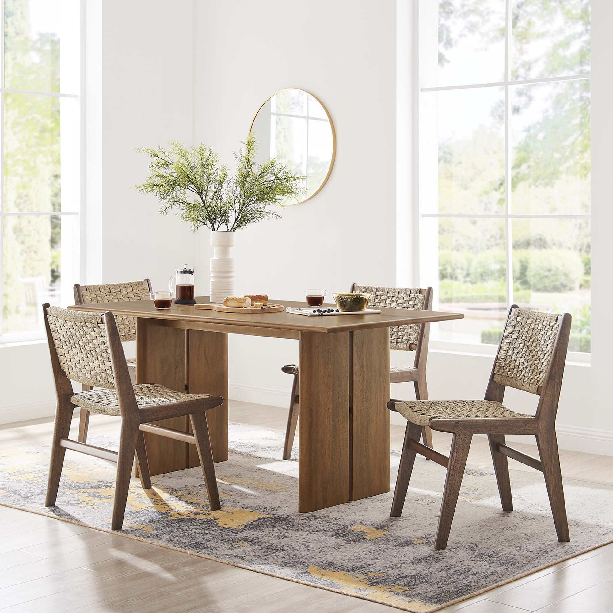 Amistad 60" Wood Dining Table in Walnut