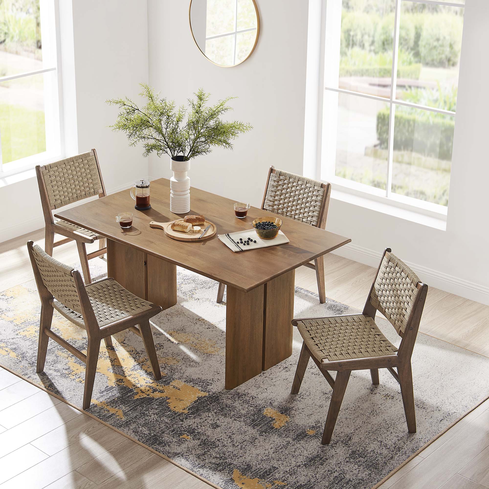 Amistad 60" Wood Dining Table in Walnut