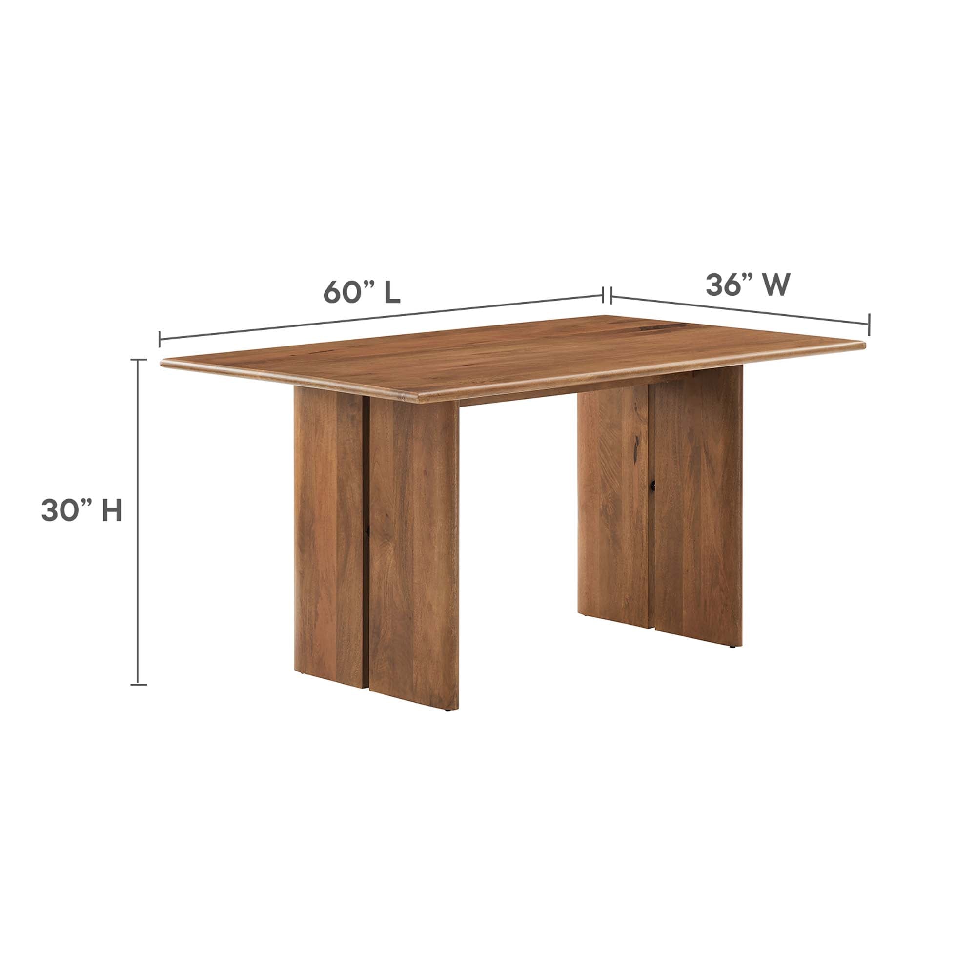 Amistad 60" Wood Dining Table in Walnut