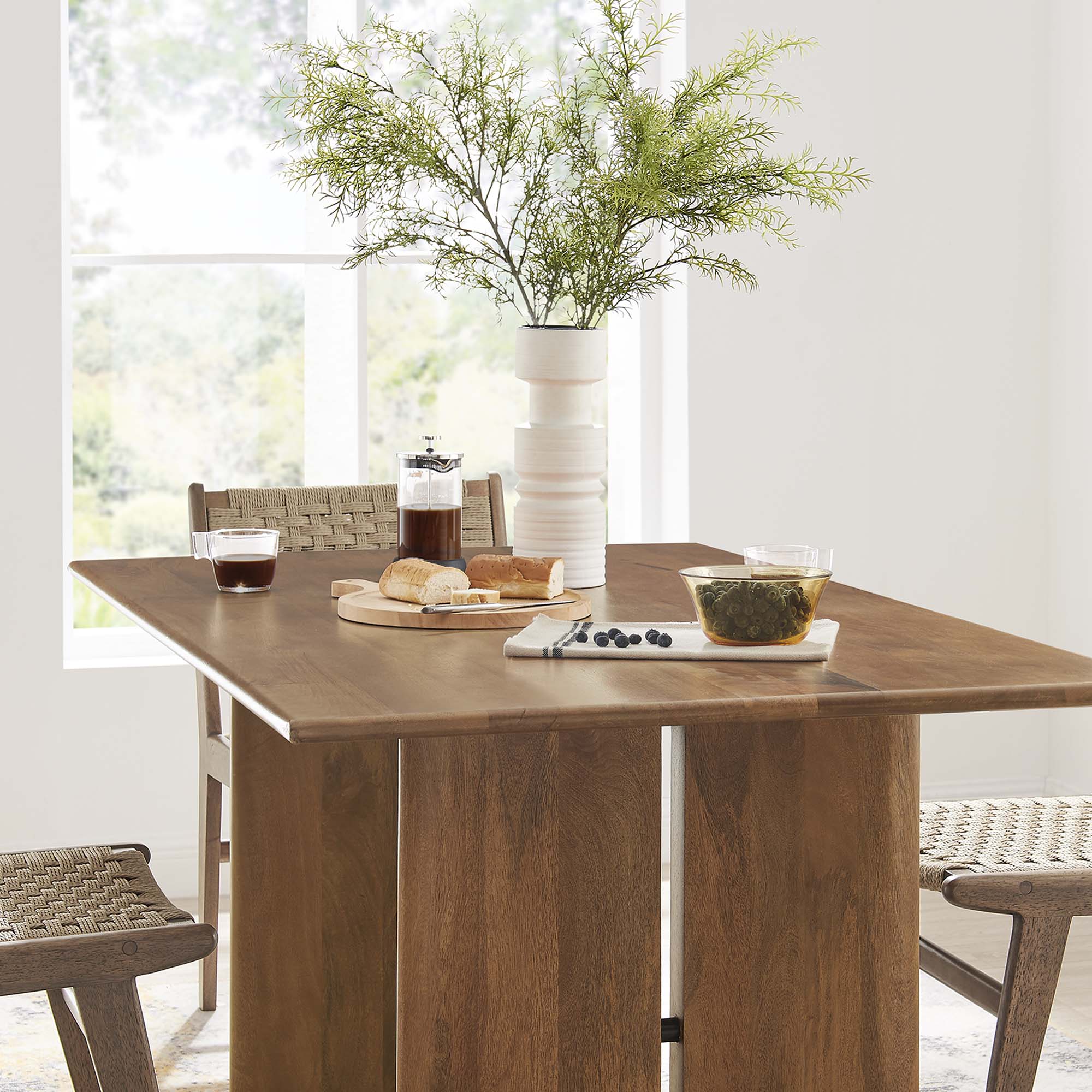 Amistad 60" Wood Dining Table in Walnut