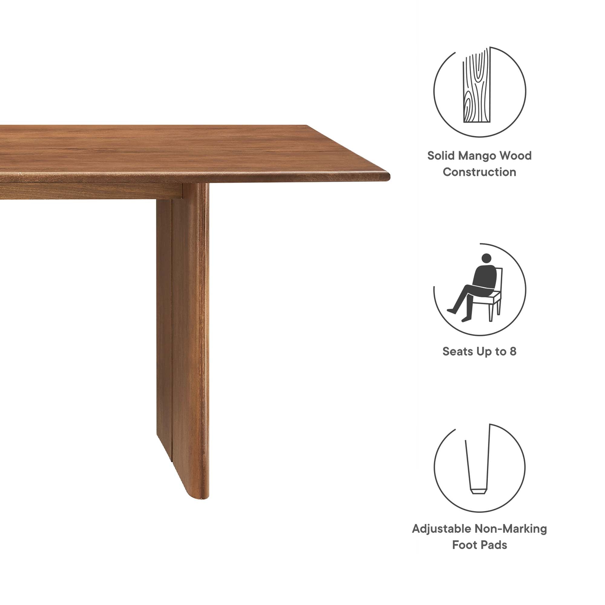 Table à manger en bois Amistad 86" en chêne