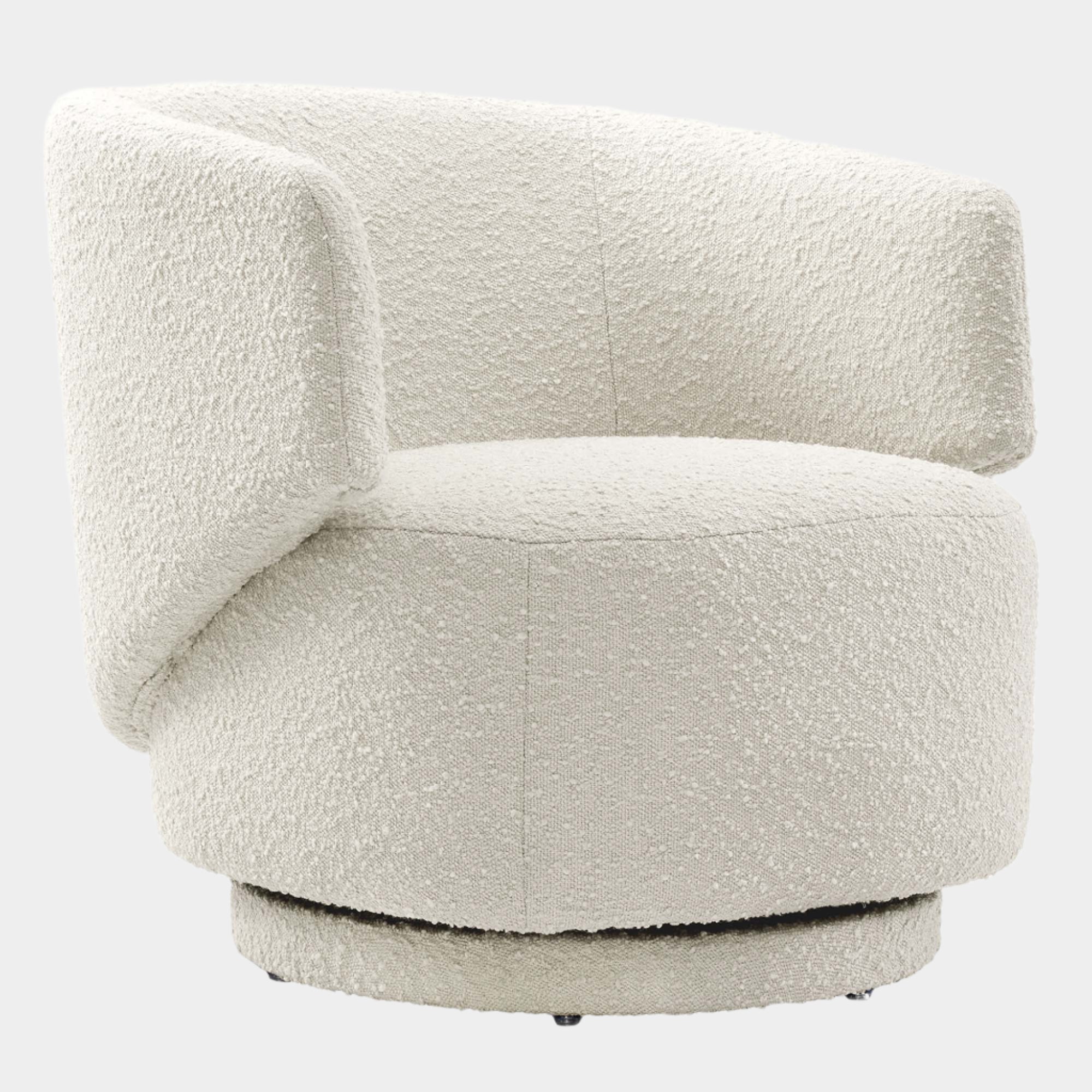 Celestia Boucle Fabric Swivel Chair