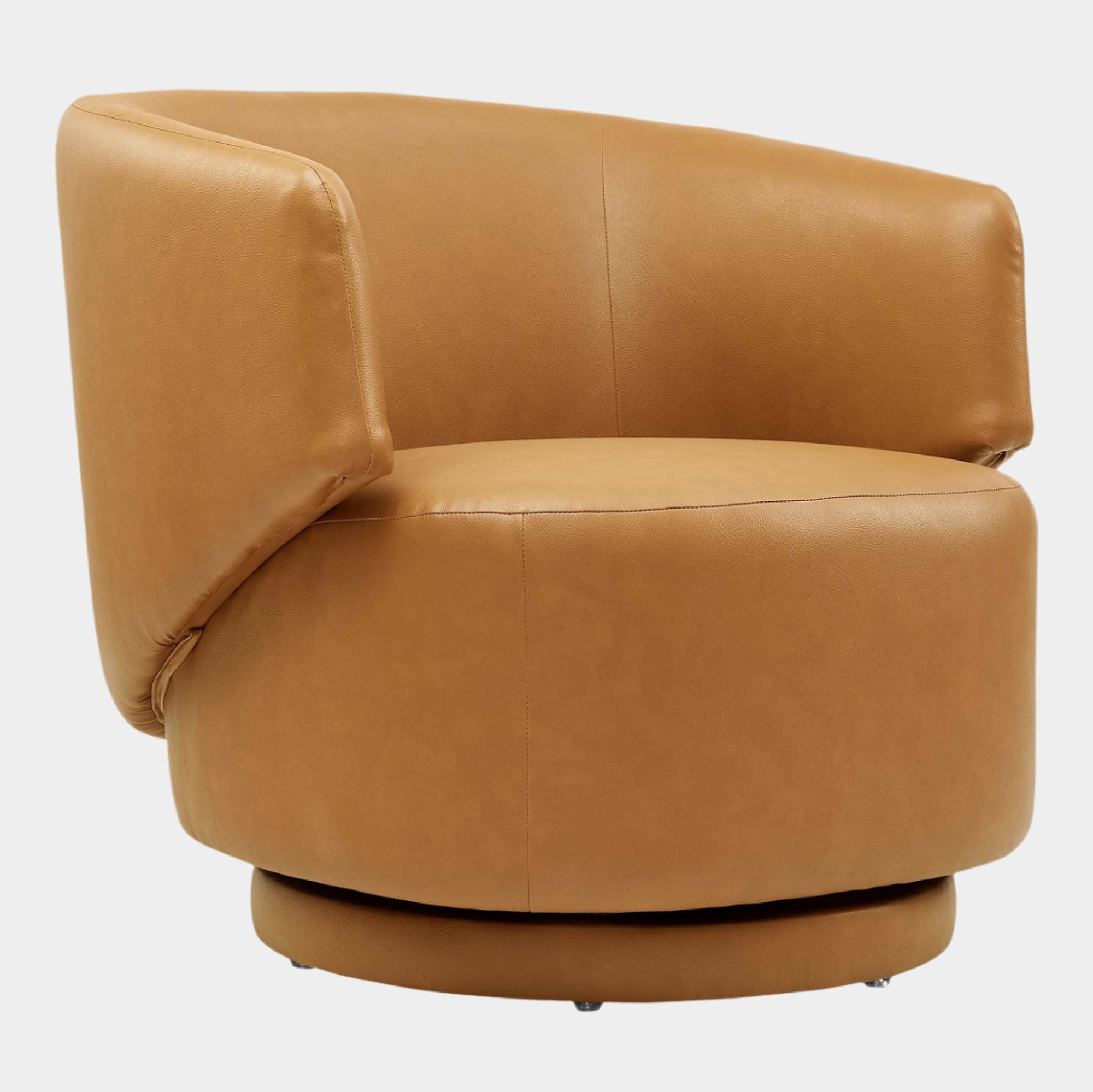 Celestia Vegan Leather Fabric and Wood Swivel Chair