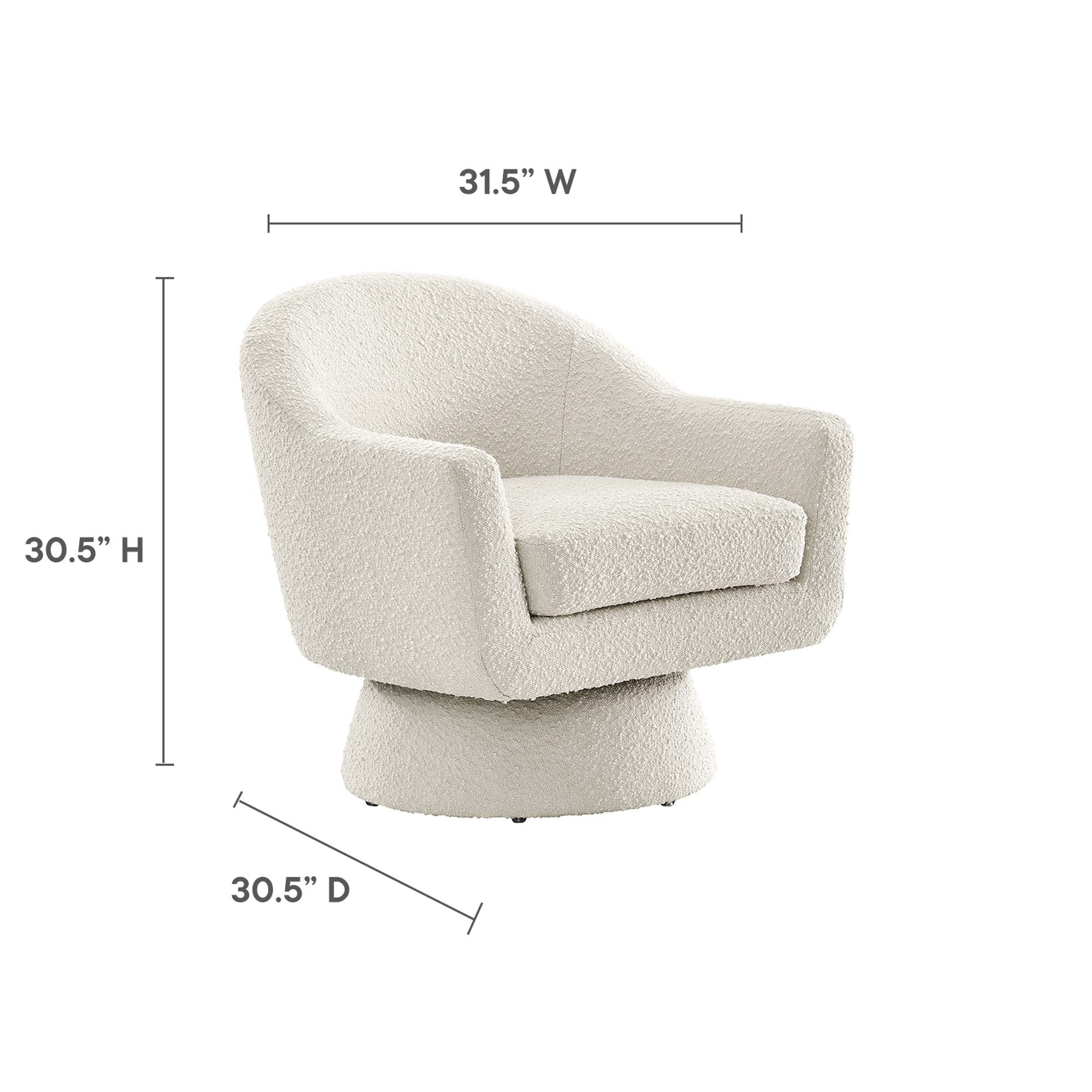 Astral Boucle Fabric Swivel Chair