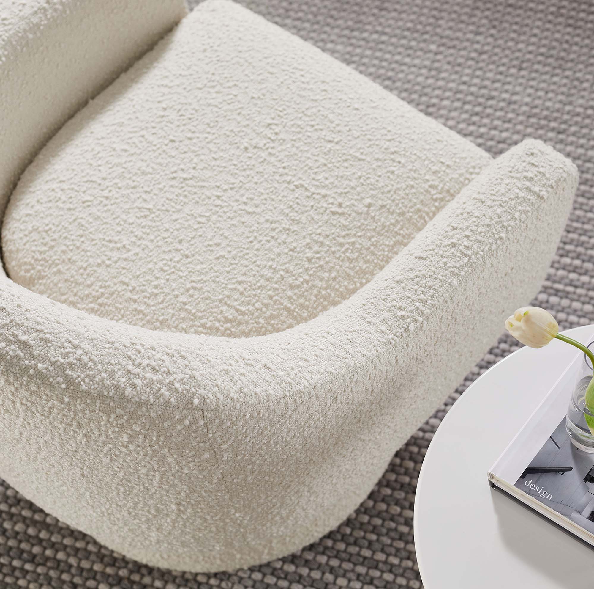 Astral Boucle Fabric Swivel Chair