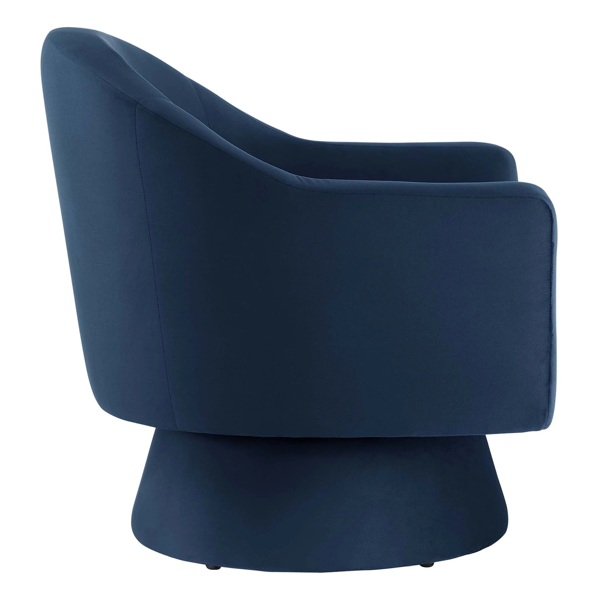 Astral Performance Velvet Fabric and Wood Swivel Chair