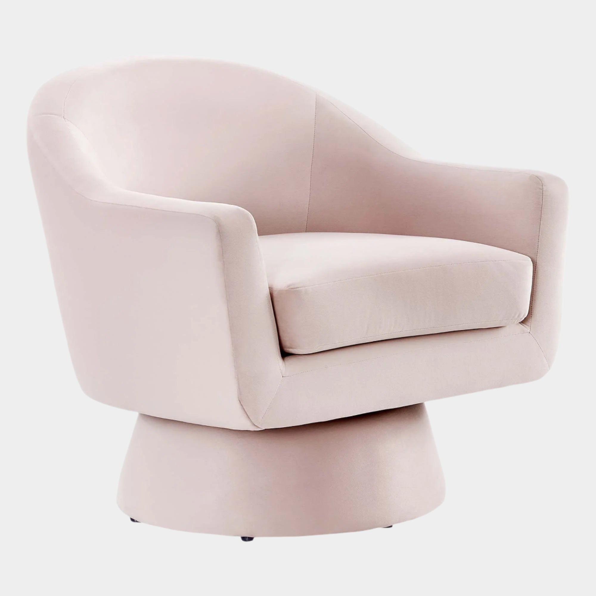 Astral Performance Velvet Fabric and Wood Swivel Chair