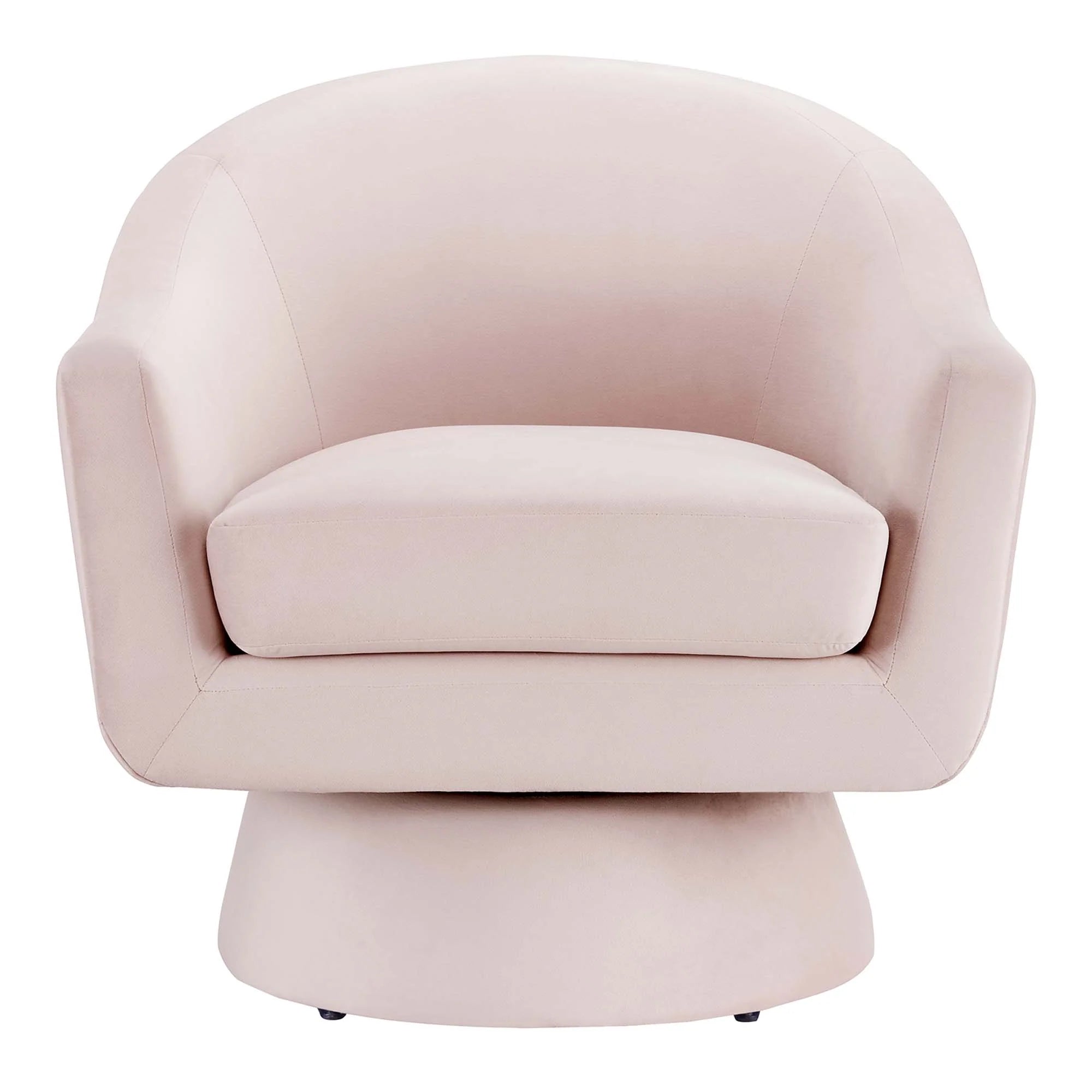 Astral Performance Velvet Fabric and Wood Swivel Chair