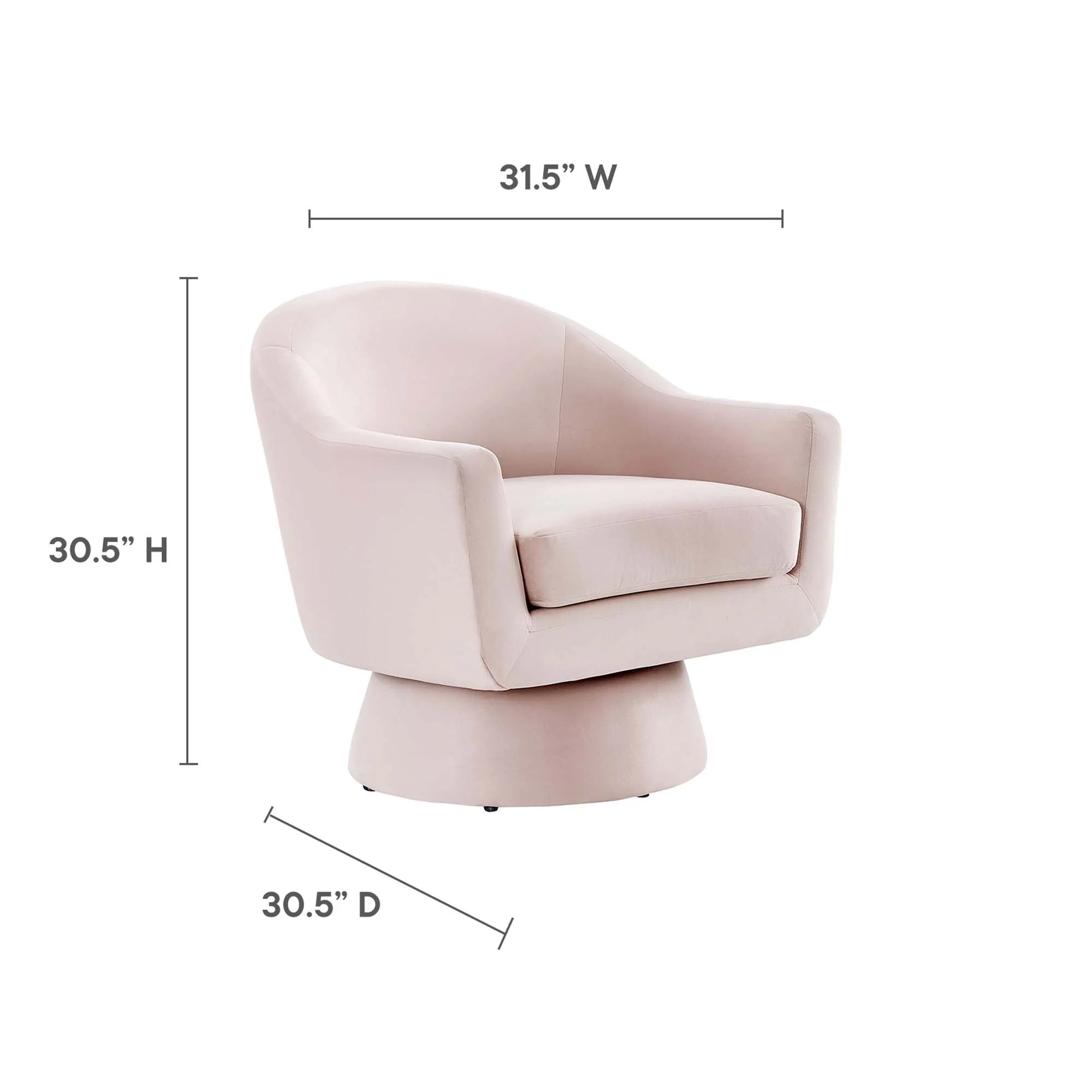 Astral Performance Velvet Fabric and Wood Swivel Chair