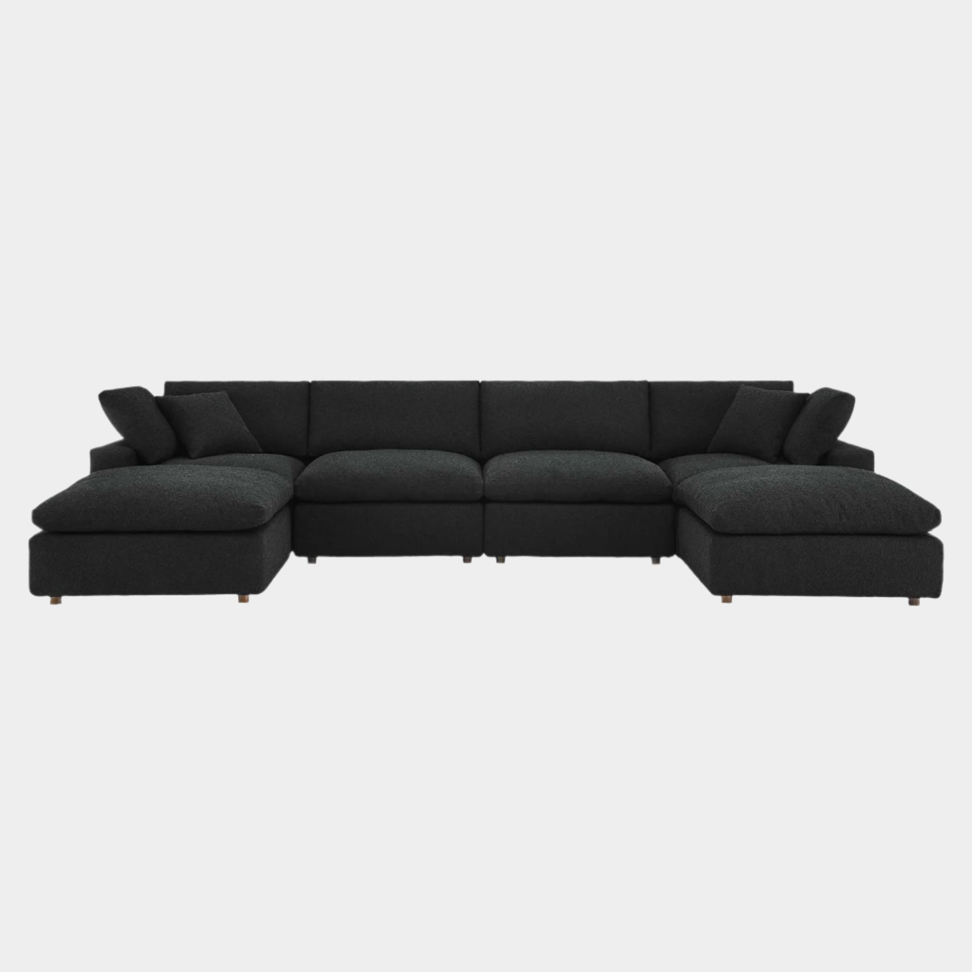 Commix Down Filled Overstuffed Boucle 6-Piece Sectional Sofa