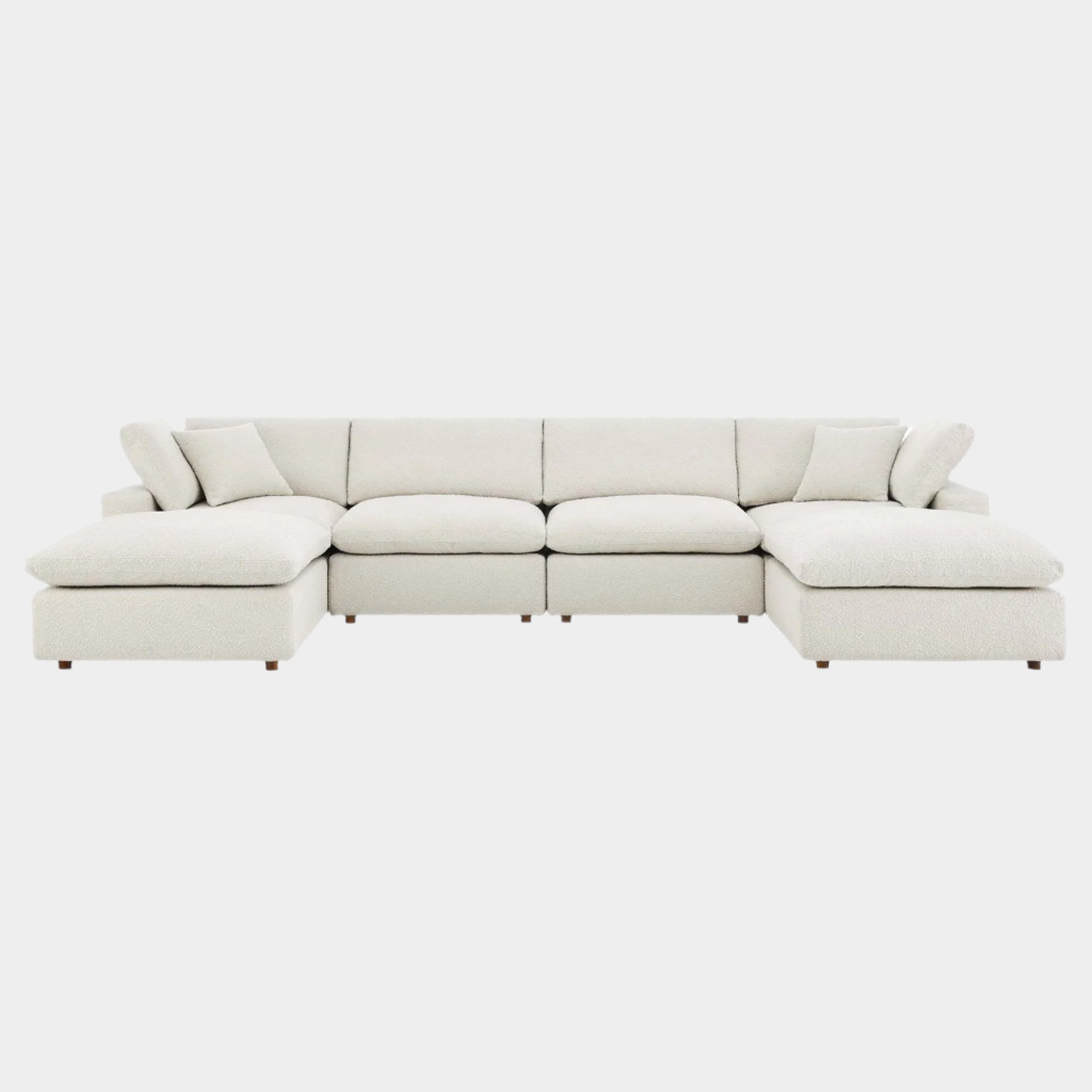 Commix Down Filled Overstuffed Boucle 6-Piece Sectional Sofa