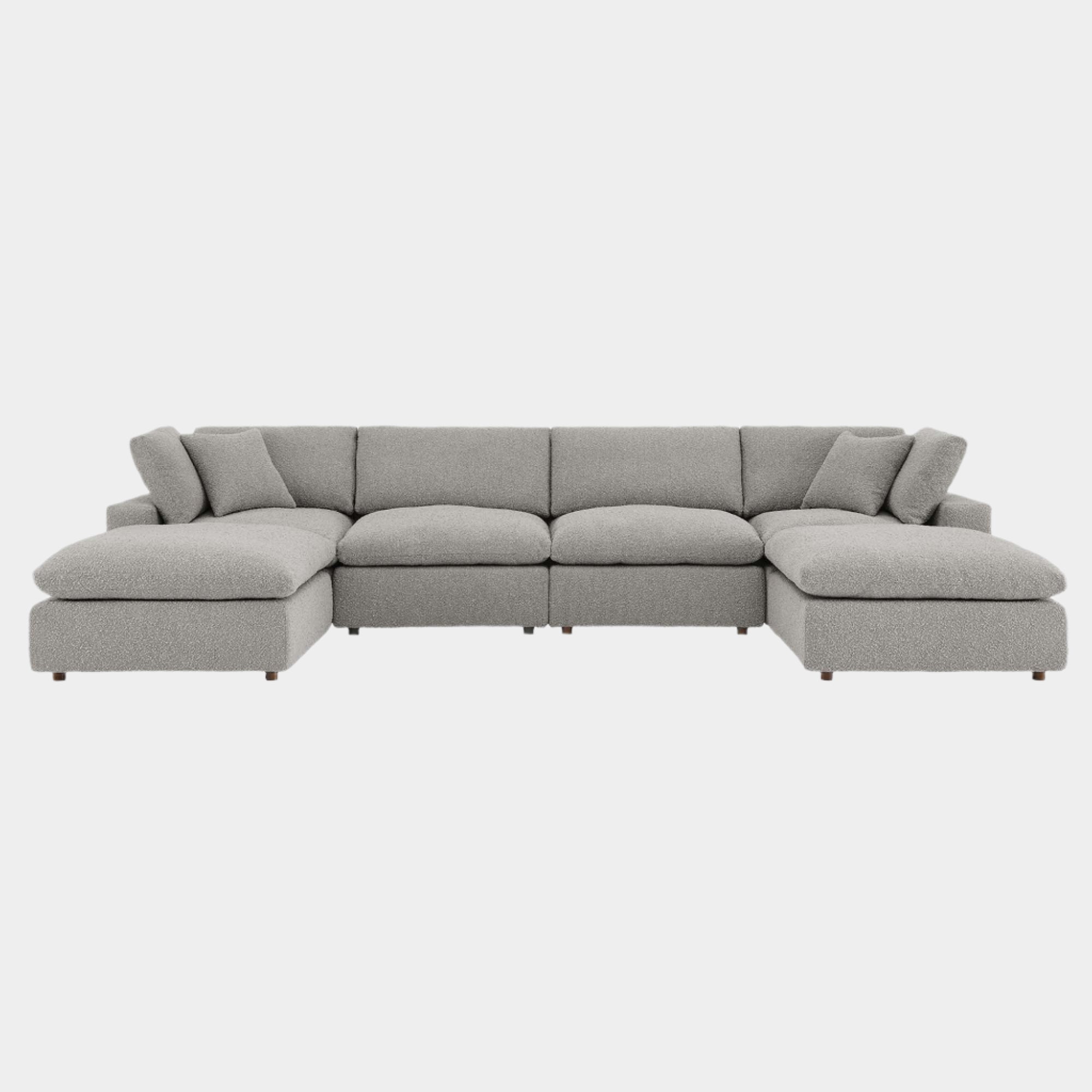 Commix Down Filled Overstuffed Boucle 6-Piece Sectional Sofa