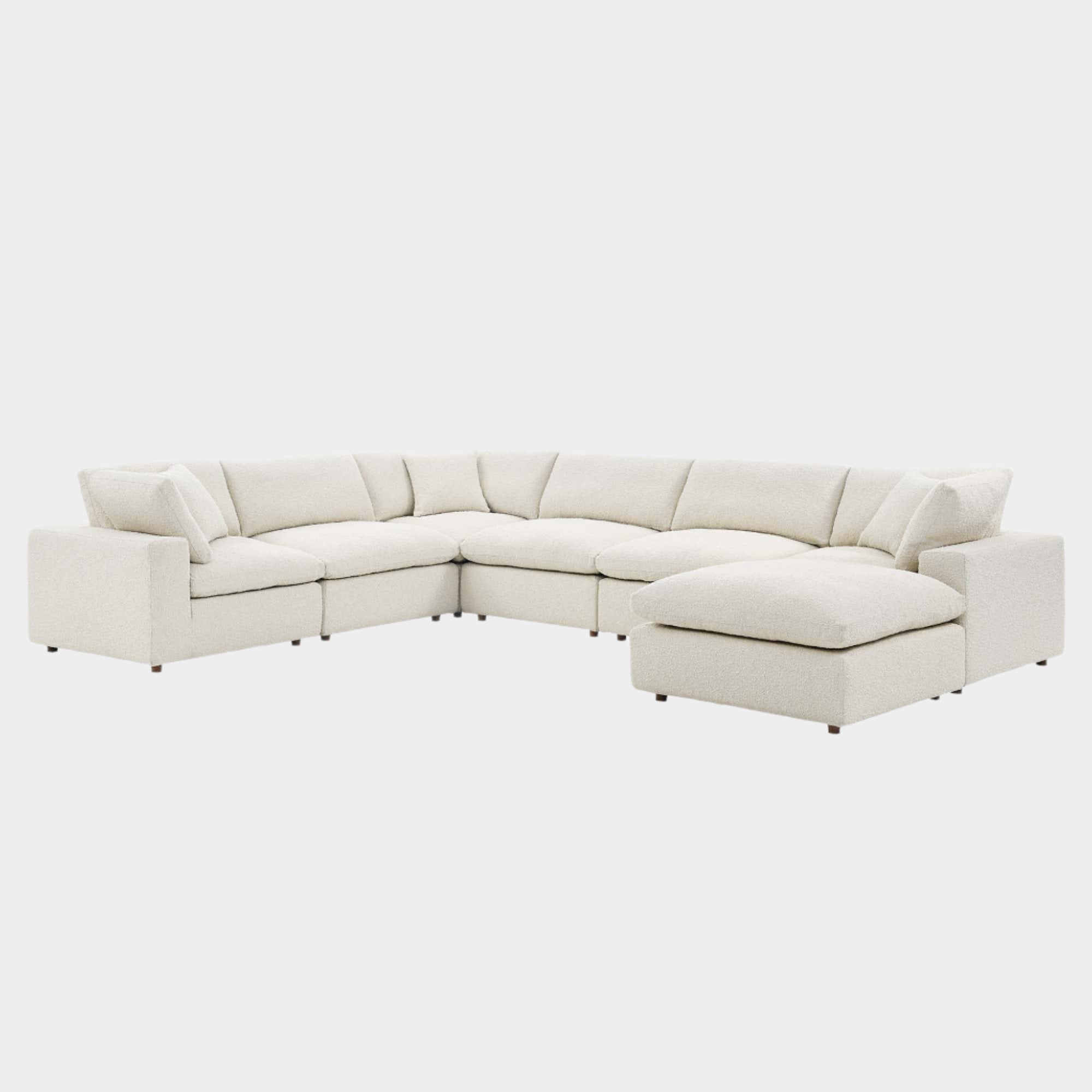 Commix Down Filled Overstuffed Boucle 7-Piece Sectional Sofa