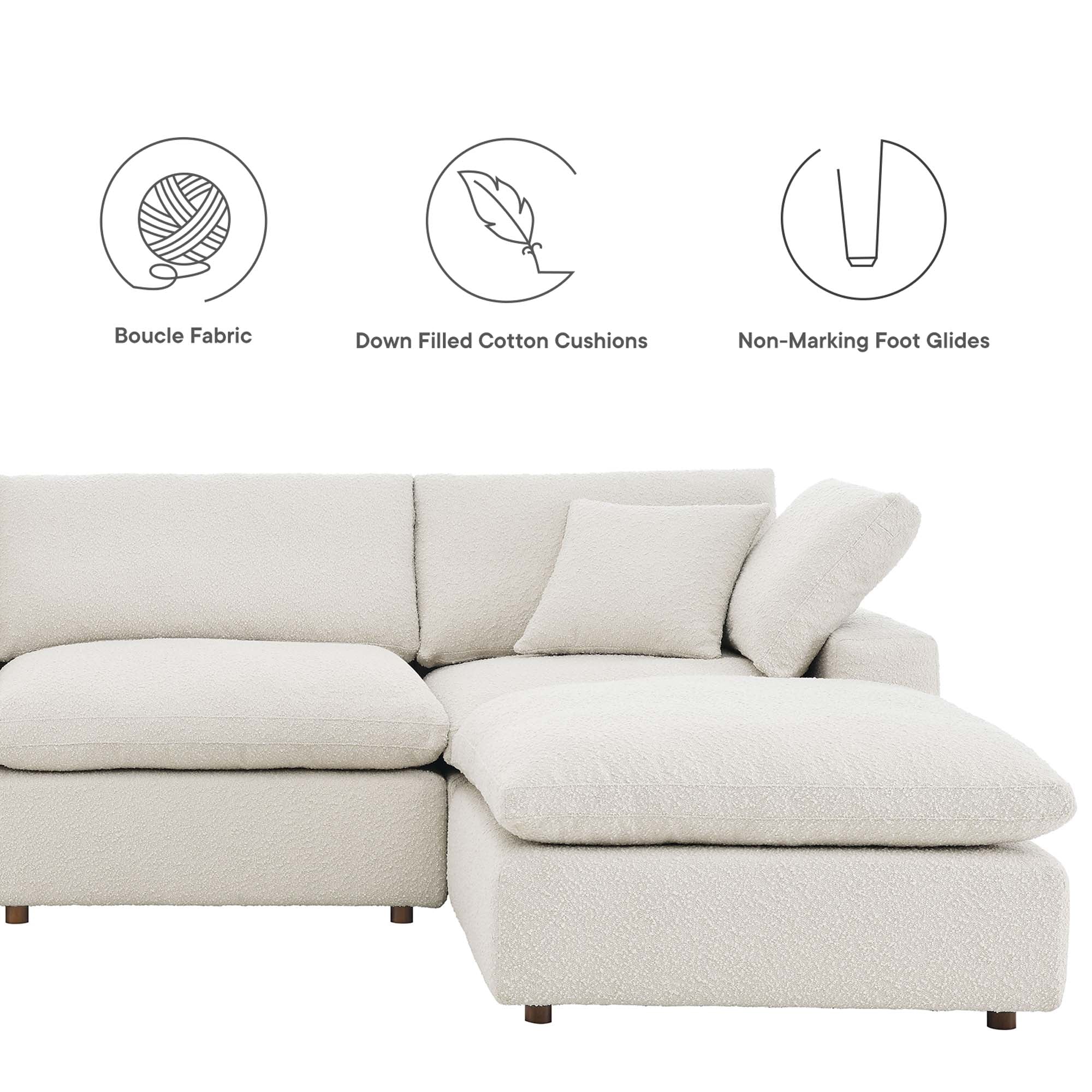 Commix Down Filled Overstuffed Boucle 7-Piece Sectional Sofa