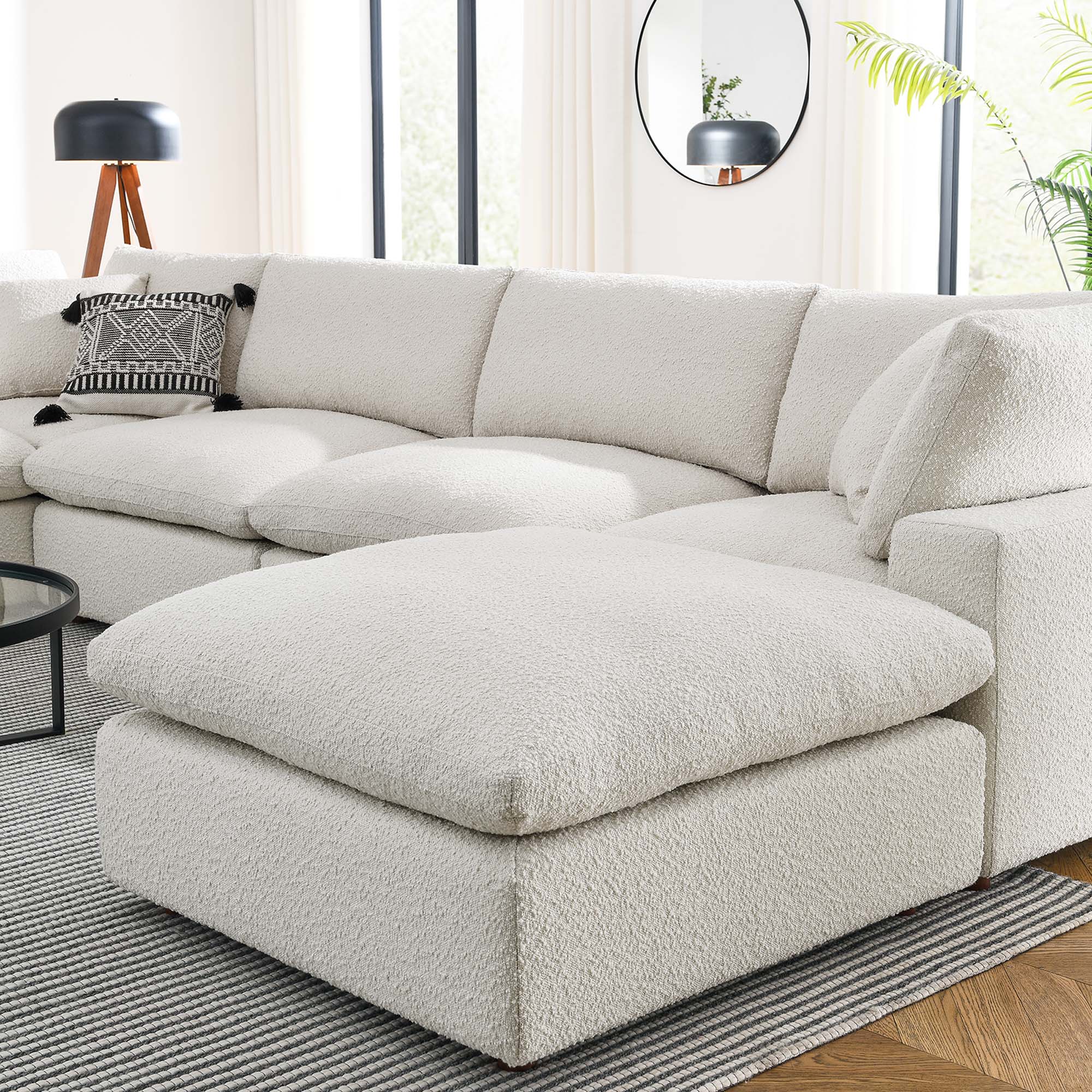 Commix Down Filled Overstuffed Boucle 7-Piece Sectional Sofa