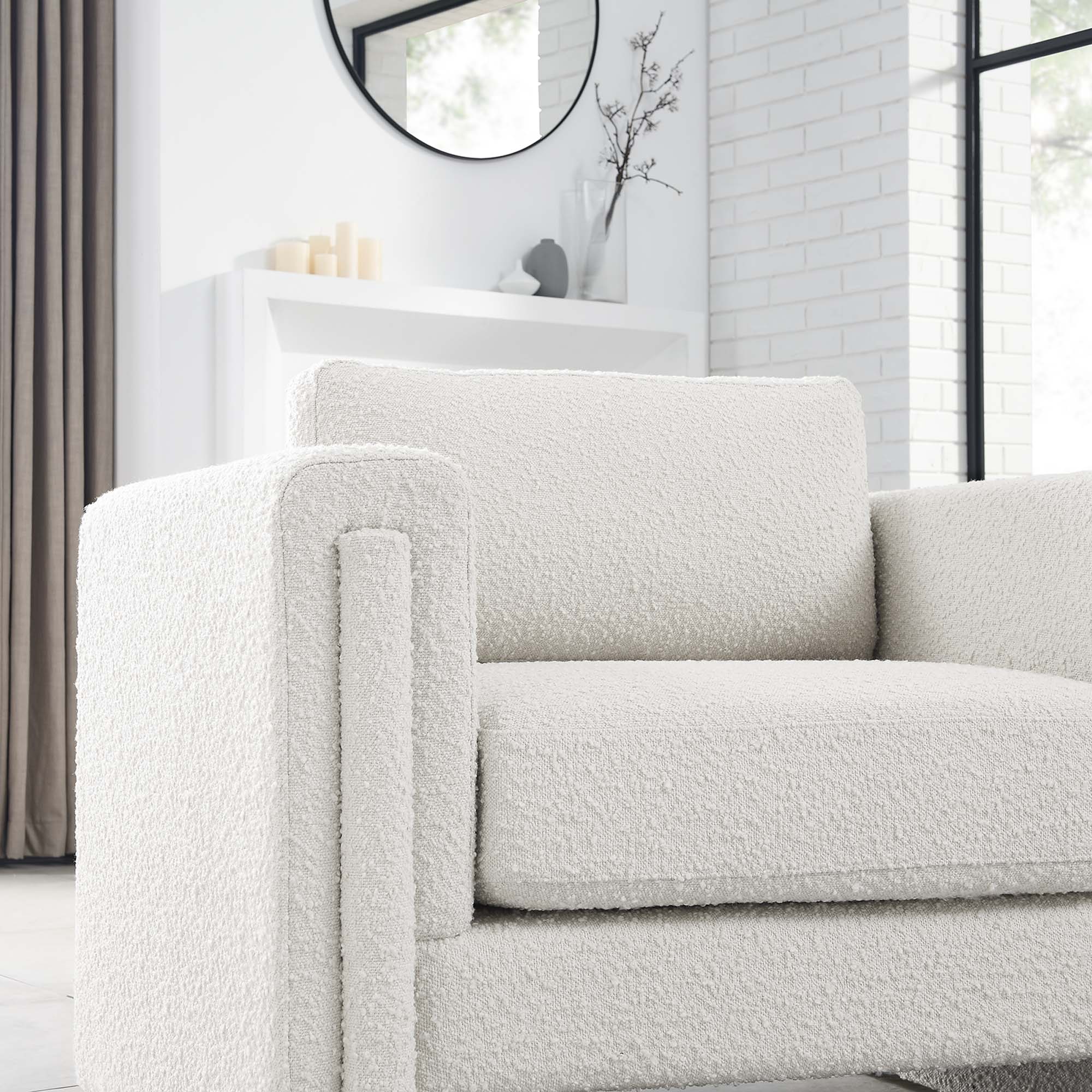 Visible Boucle Fabric Armchair