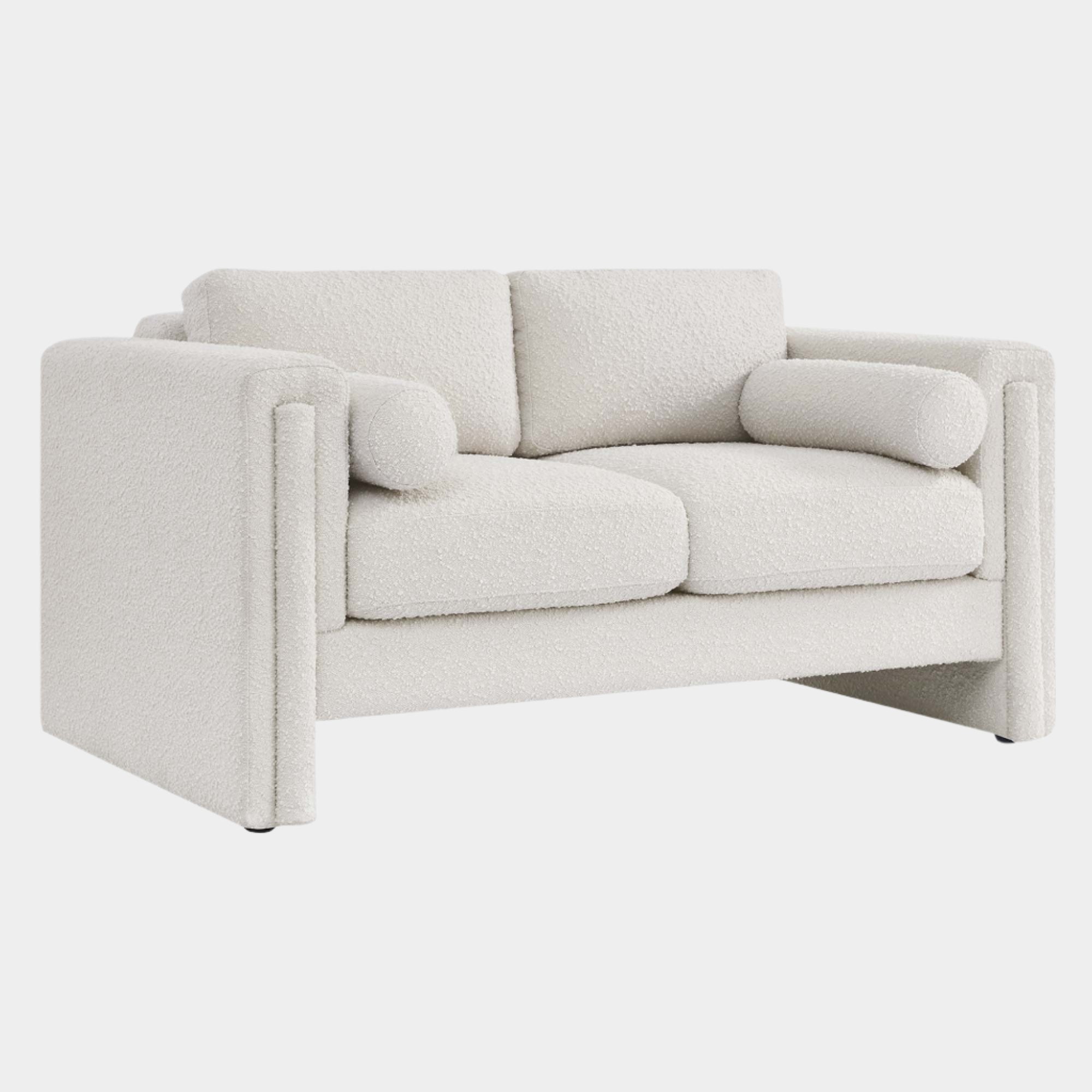 Visible Boucle Fabric Loveseat