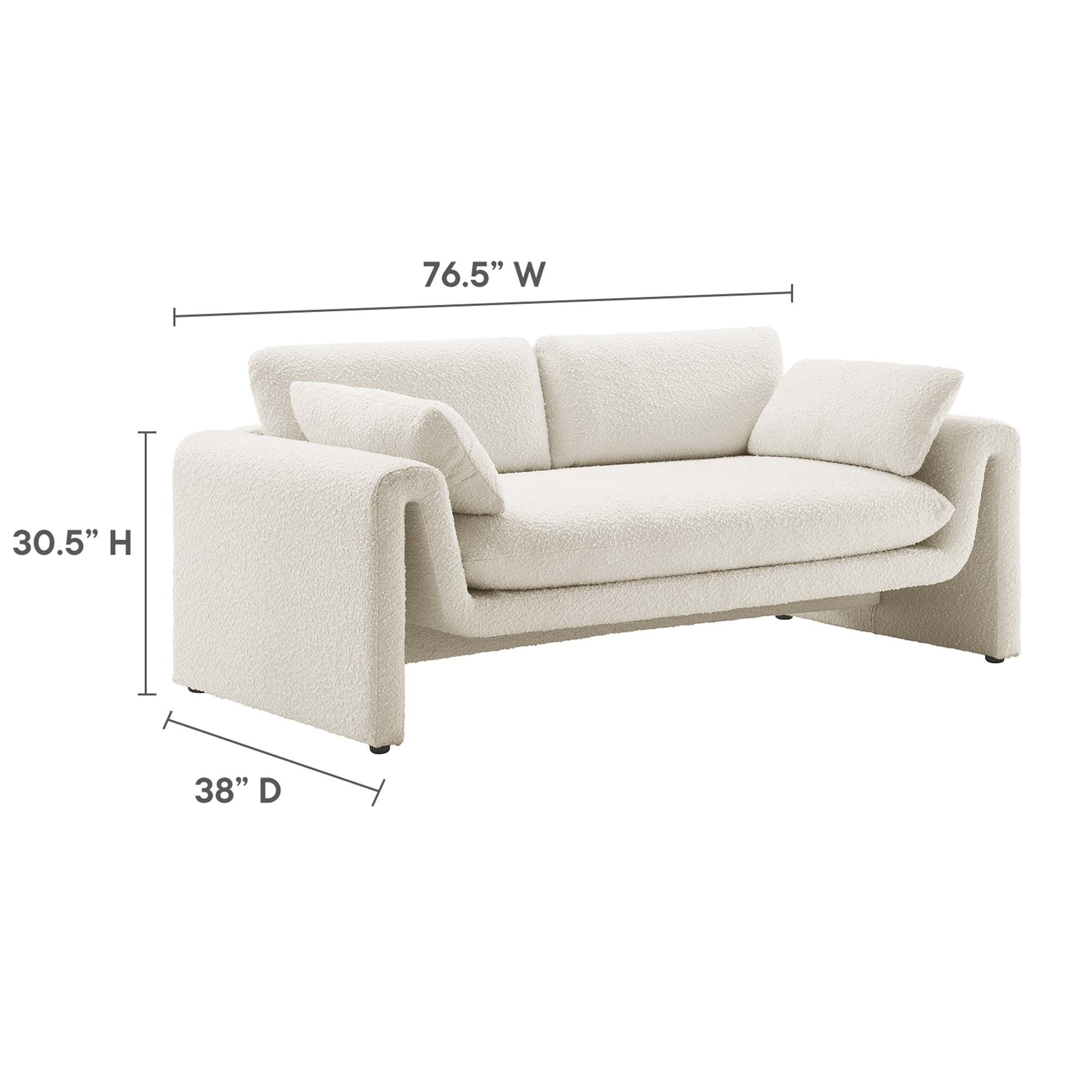 Waverly Boucle Fabric Sofa