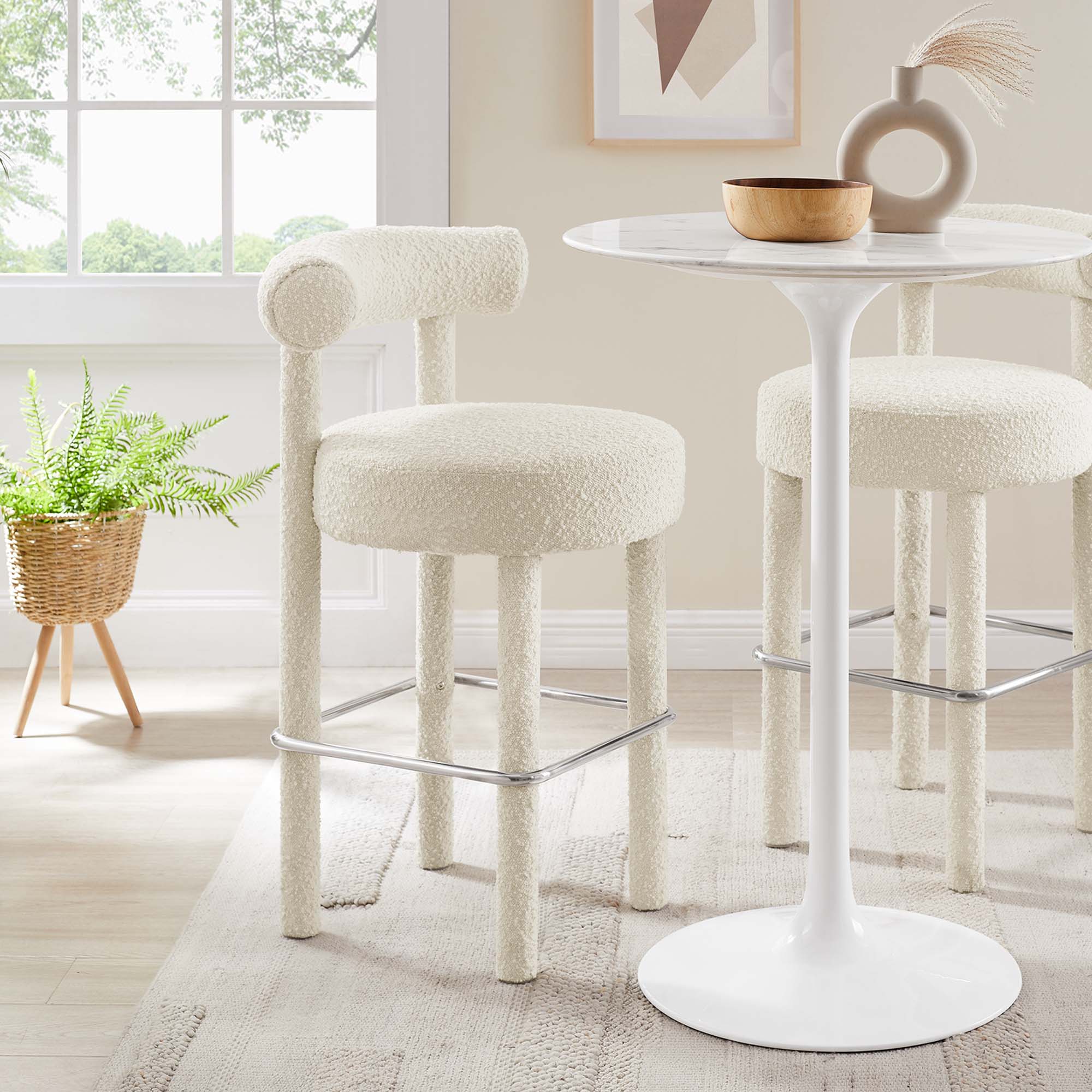 Toulouse Boucle Fabric Bar Stool