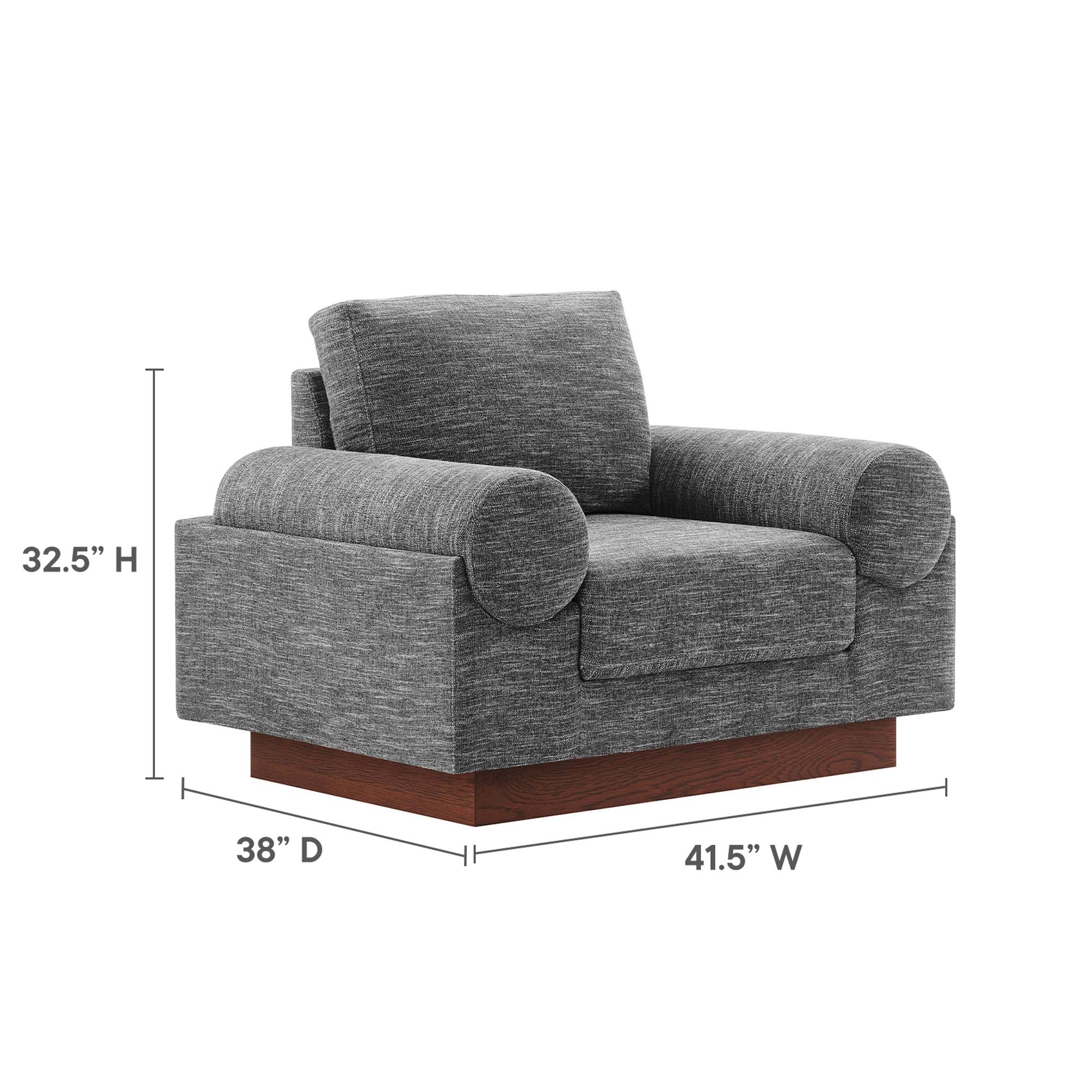 Fauteuil en tissu rembourré Oasis