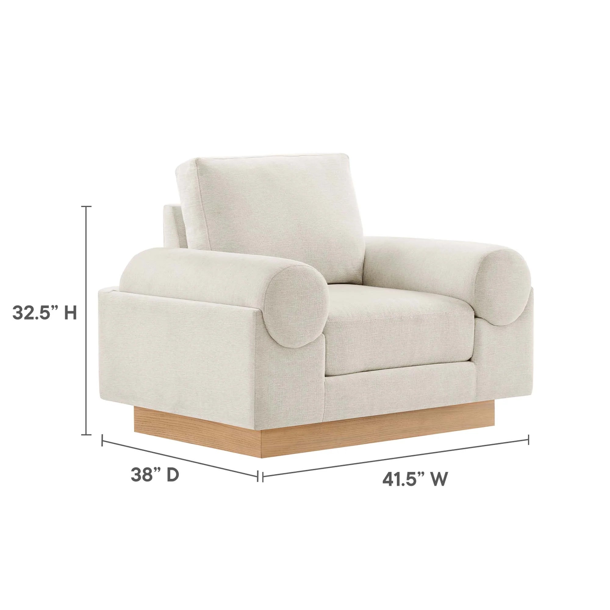 Fauteuil en tissu rembourré Oasis