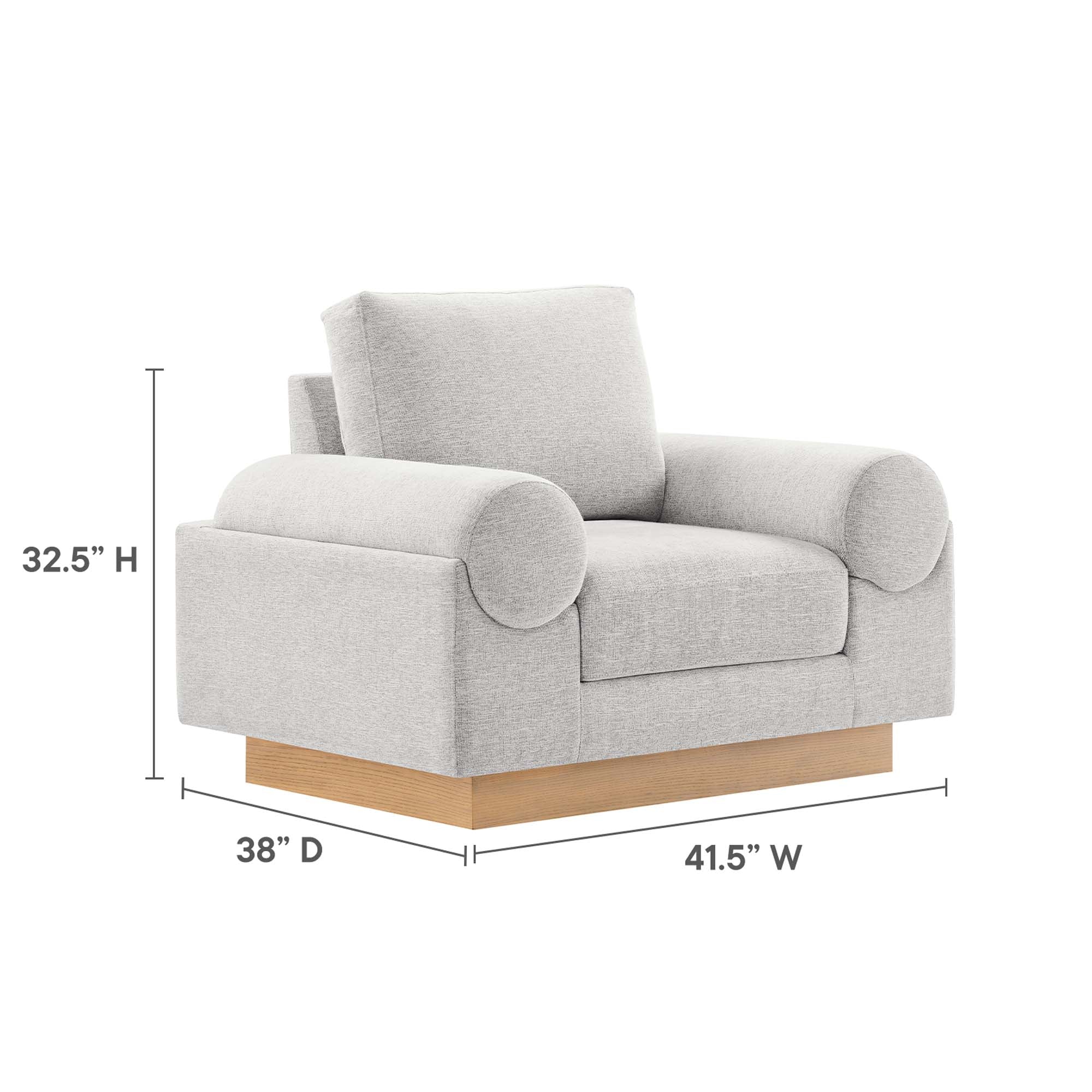 Fauteuil en tissu rembourré Oasis