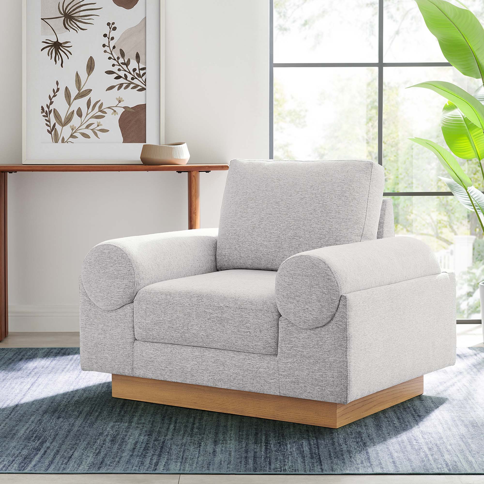 Fauteuil en tissu rembourré Oasis