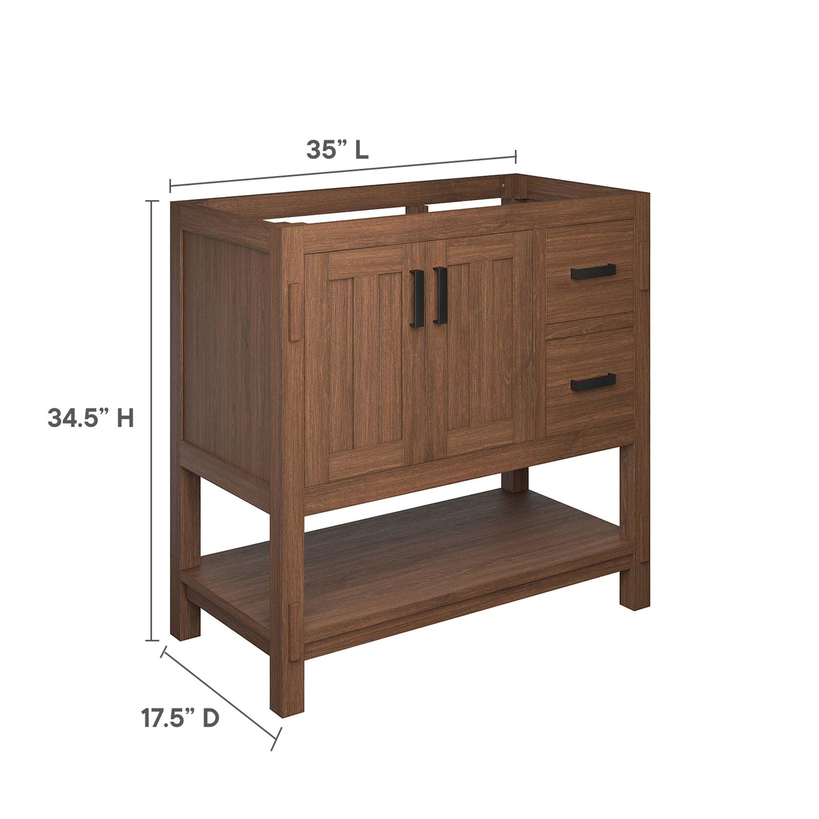 Meuble de salle de bain en bois Ashlyn Lavabo non inclus