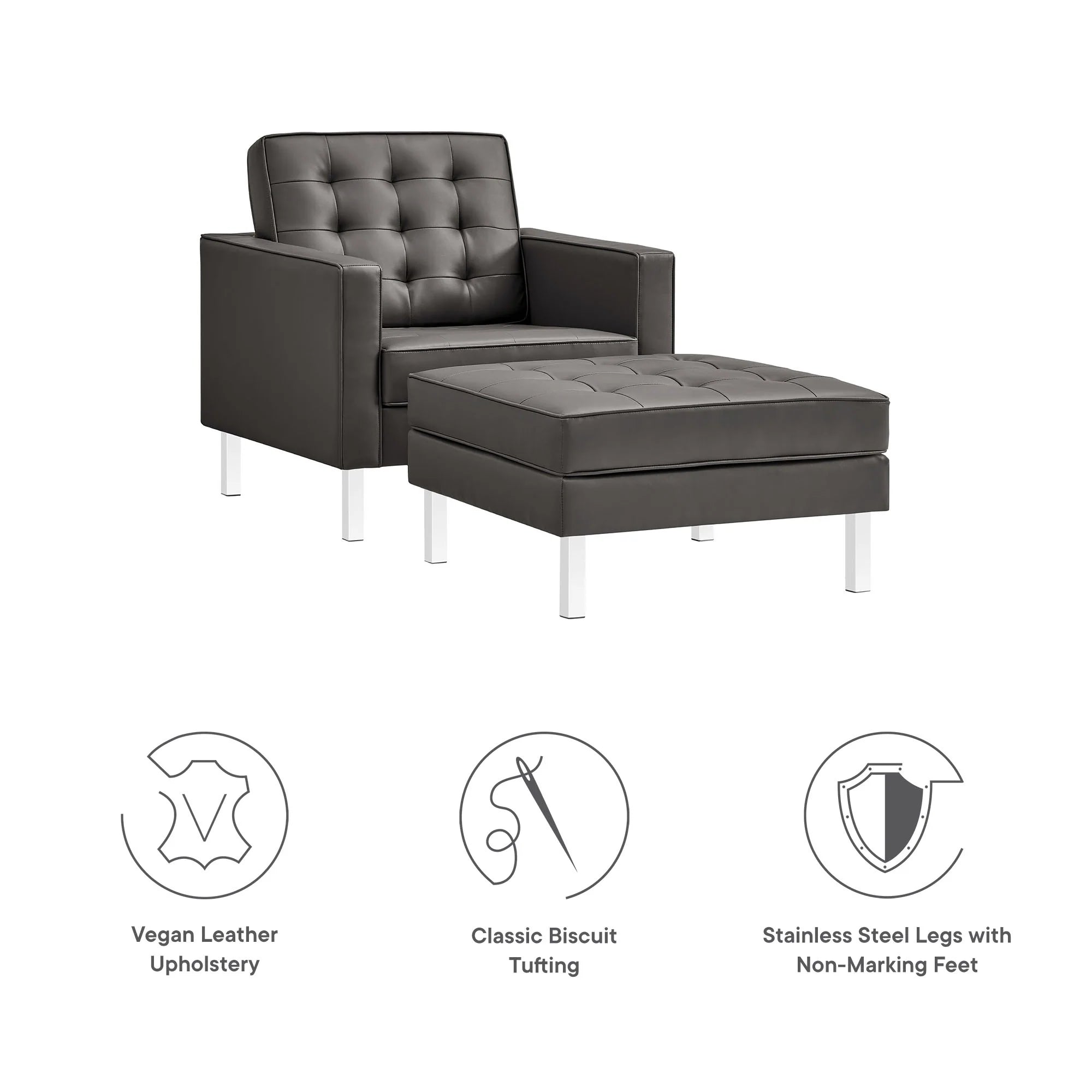 Fauteuil d'appoint rembourré en tissu Greer Boucle