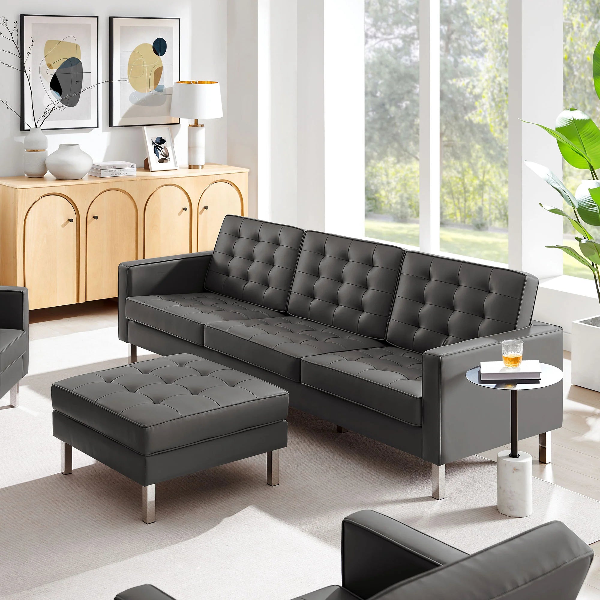 Chaise sans accoudoirs rembourrée en duvet Commix