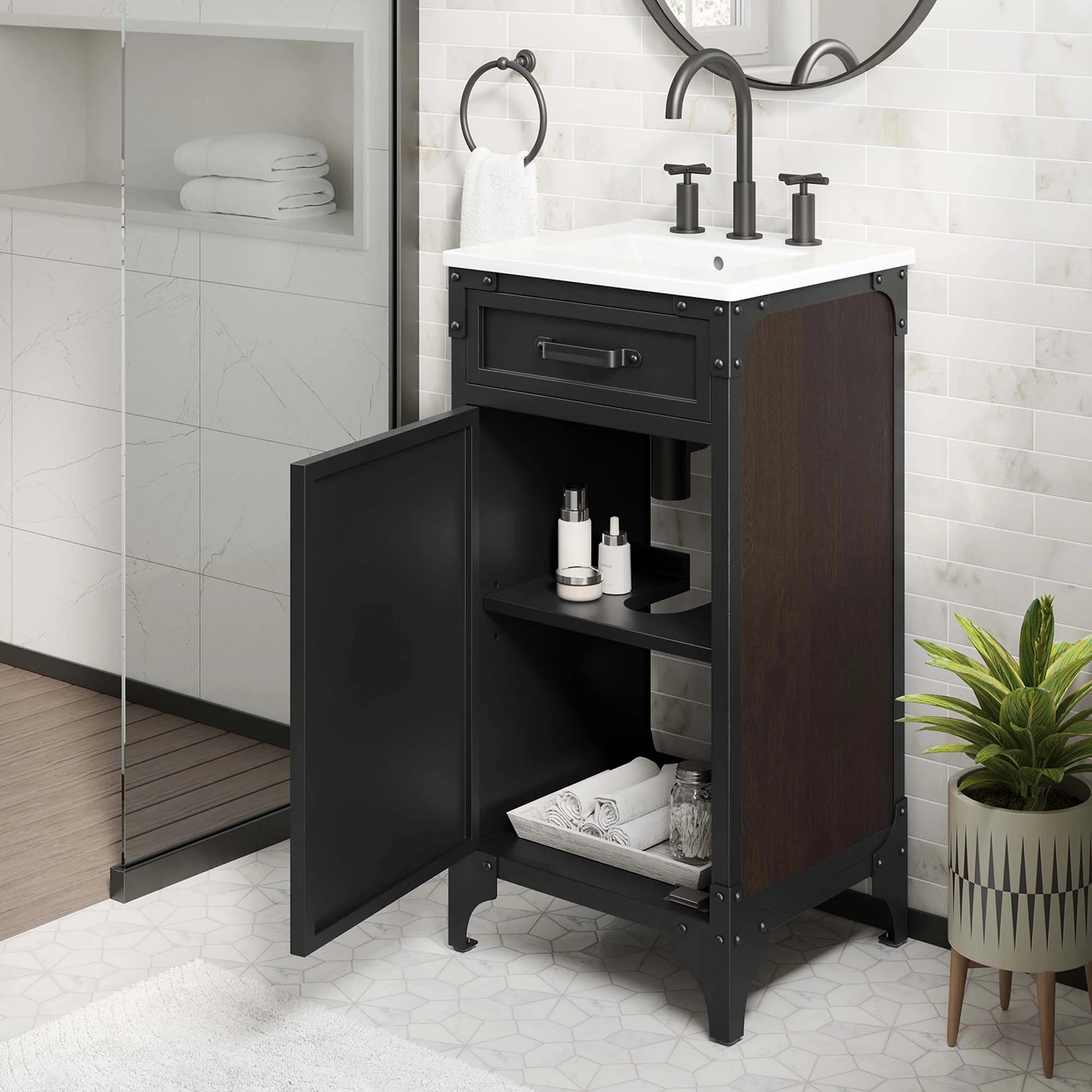 Meuble-lavabo de salle de bain Steamforge inclus